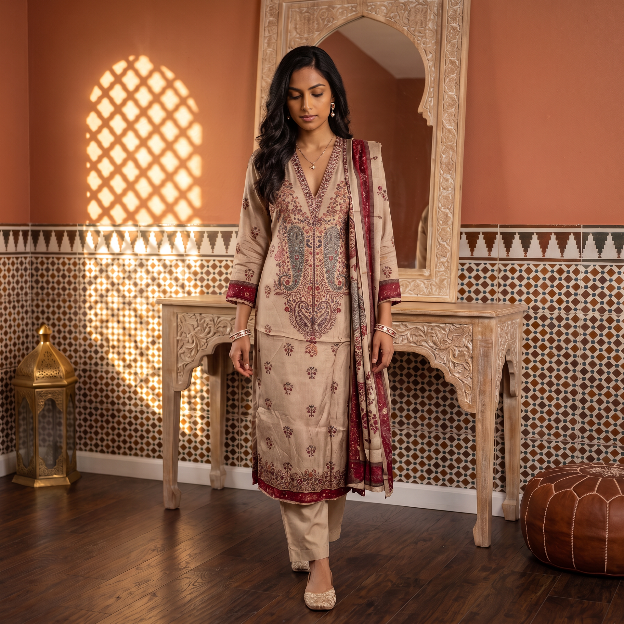 SATIN SILK (UNSTITCHED SUIT)