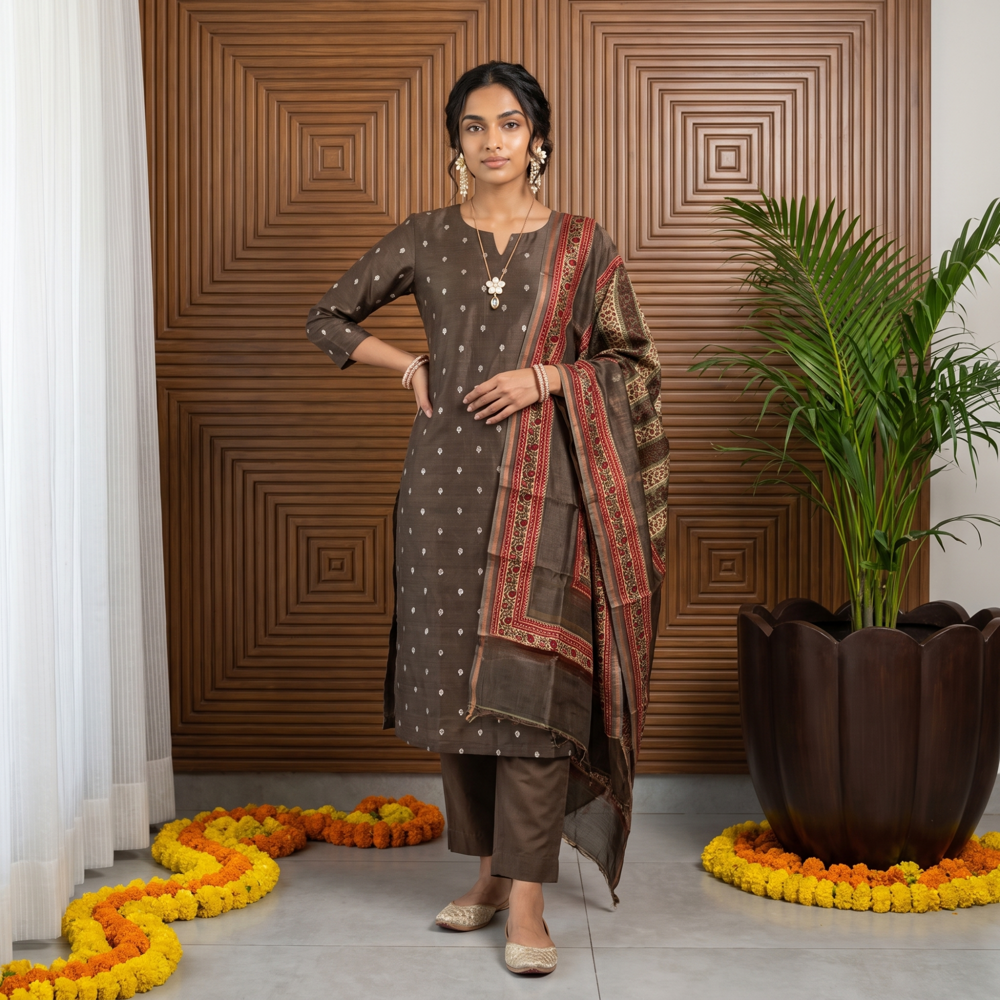 SOFT CHANDERI (UNSTITCHED SUIT)