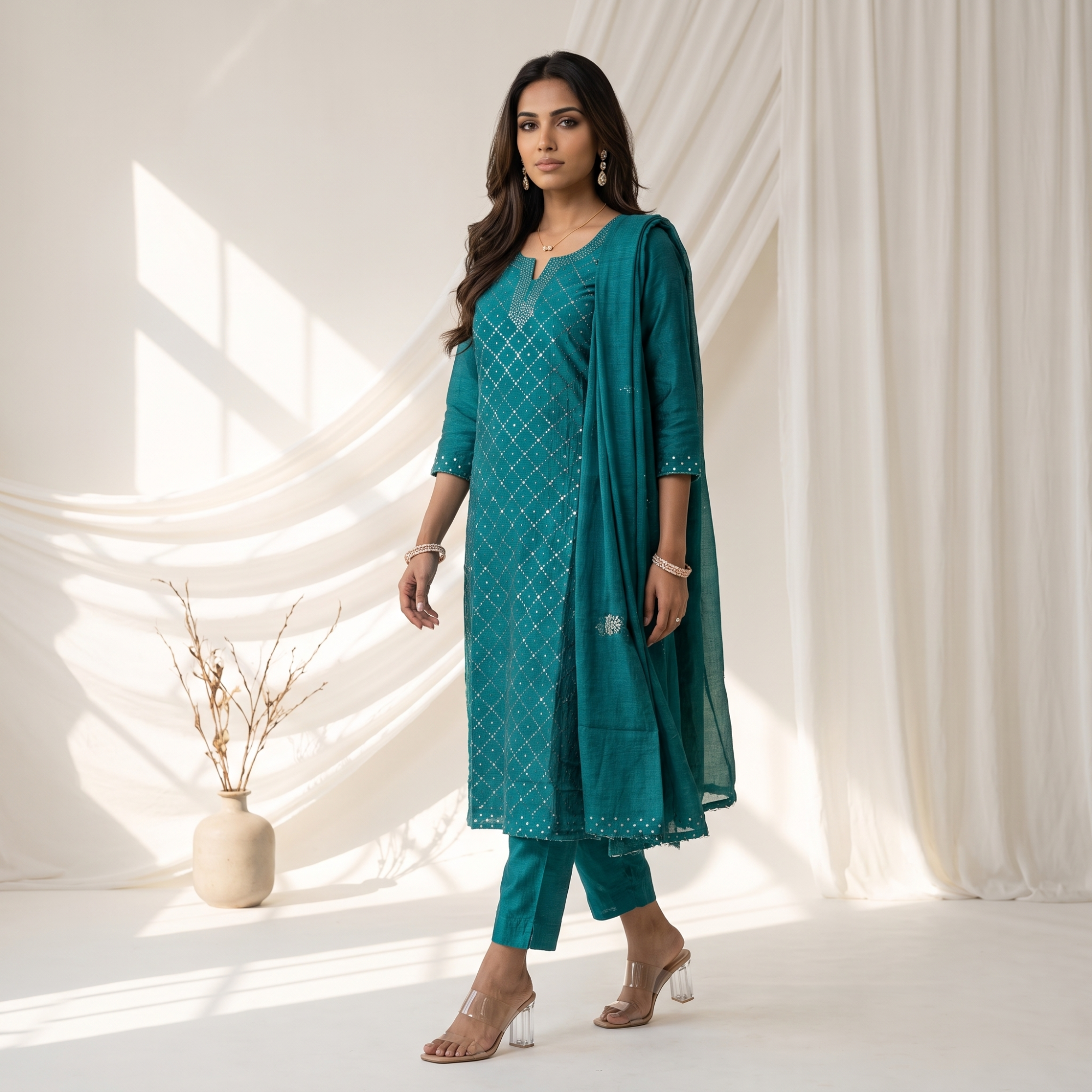 MUL CHANDERI (UNSTITCHED SUIT)