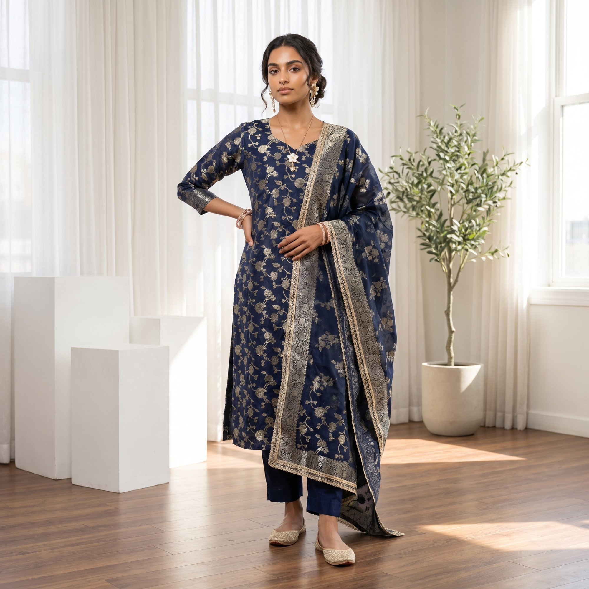 SATIN SILK (UNSTITCHED SUIT)