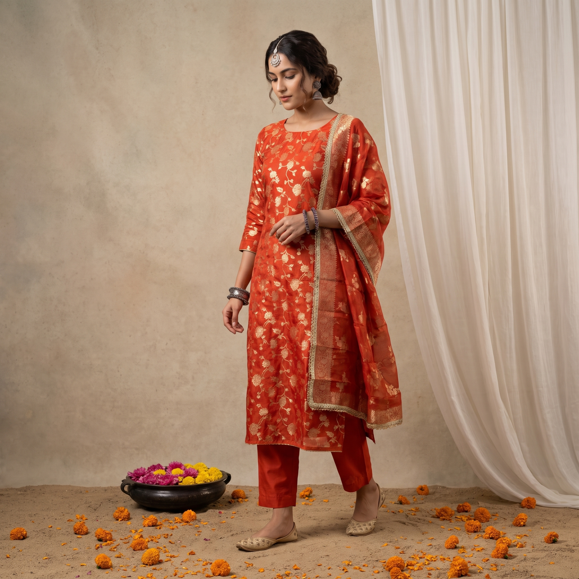 SATIN SILK (UNSTITCHED SUIT)