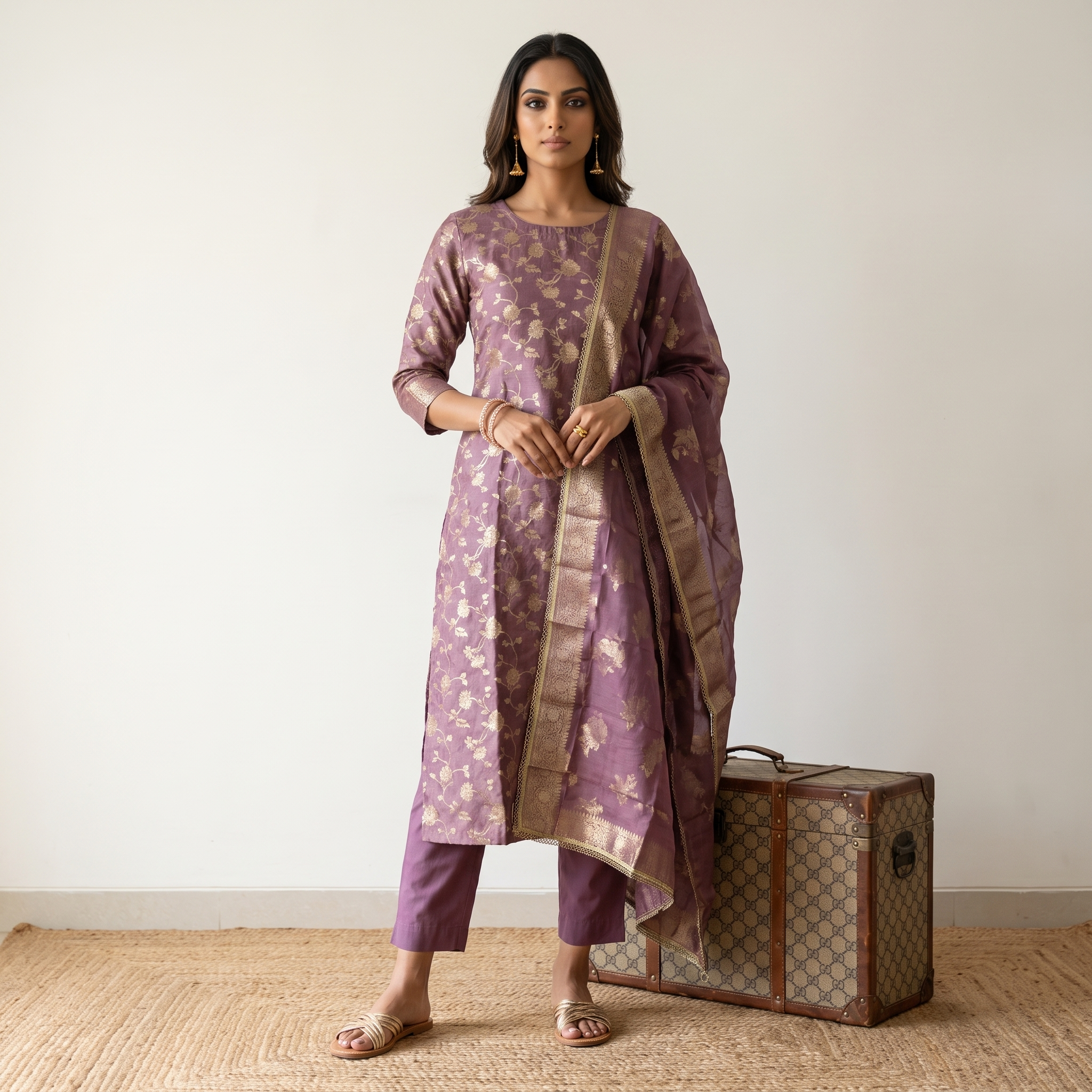 SATIN SILK (UNSTITCHED SUIT)