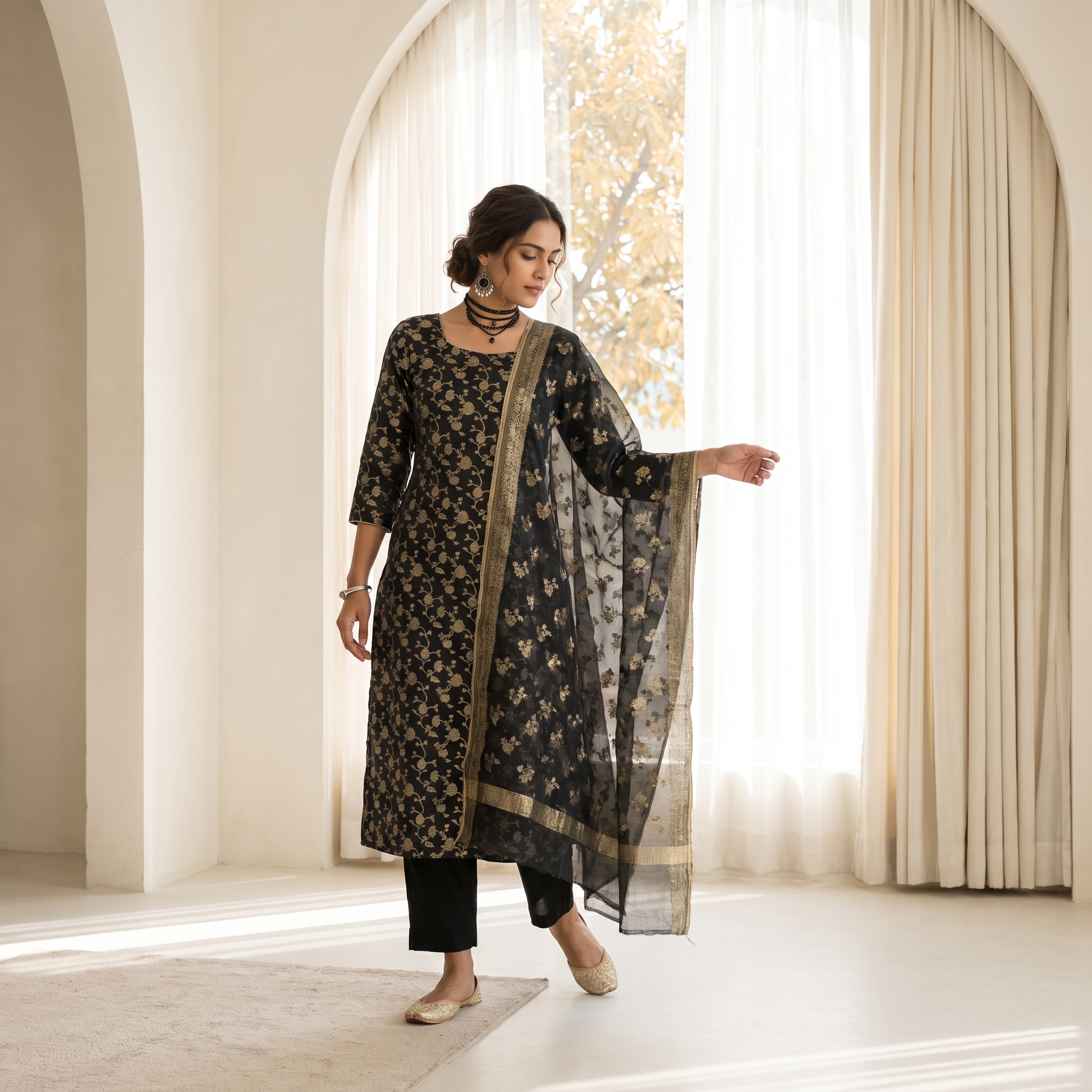 SATIN SILK (UNSTITCHED SUIT)