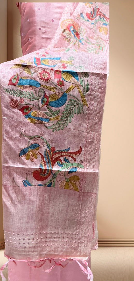 PURE DESI TUSSER SUIT WITH KALAMKARI DUPATTA