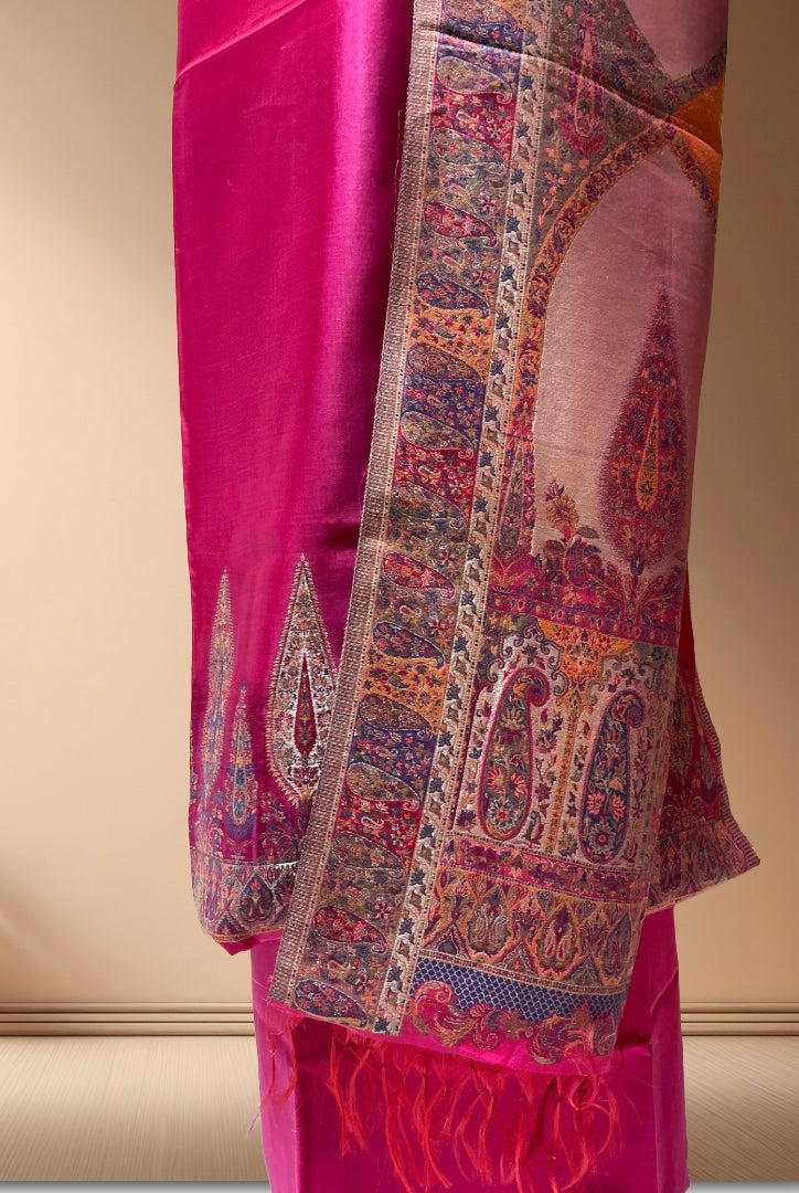 Organza Silk Suit With Weaving Dupatta