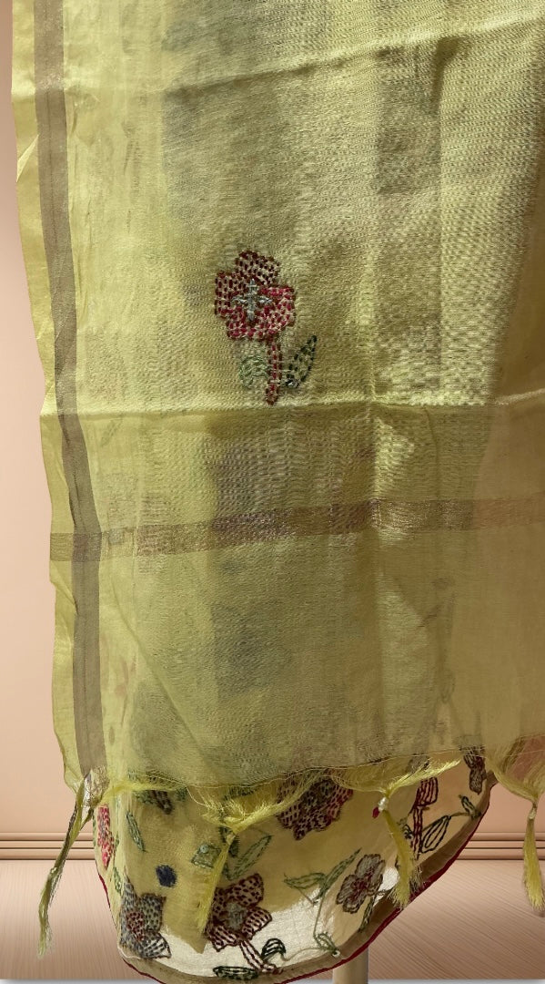 CHANDERI SILK SUIT WITH CHANDERI DUPATTA
