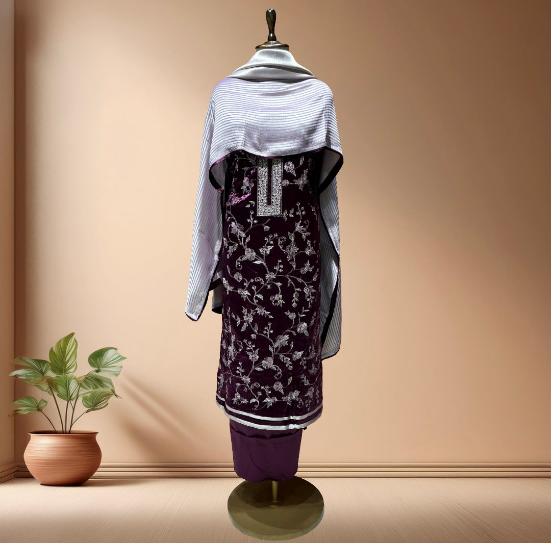 PURE SHANEEL SUIT WITH SILK WEAVING DUPATTA