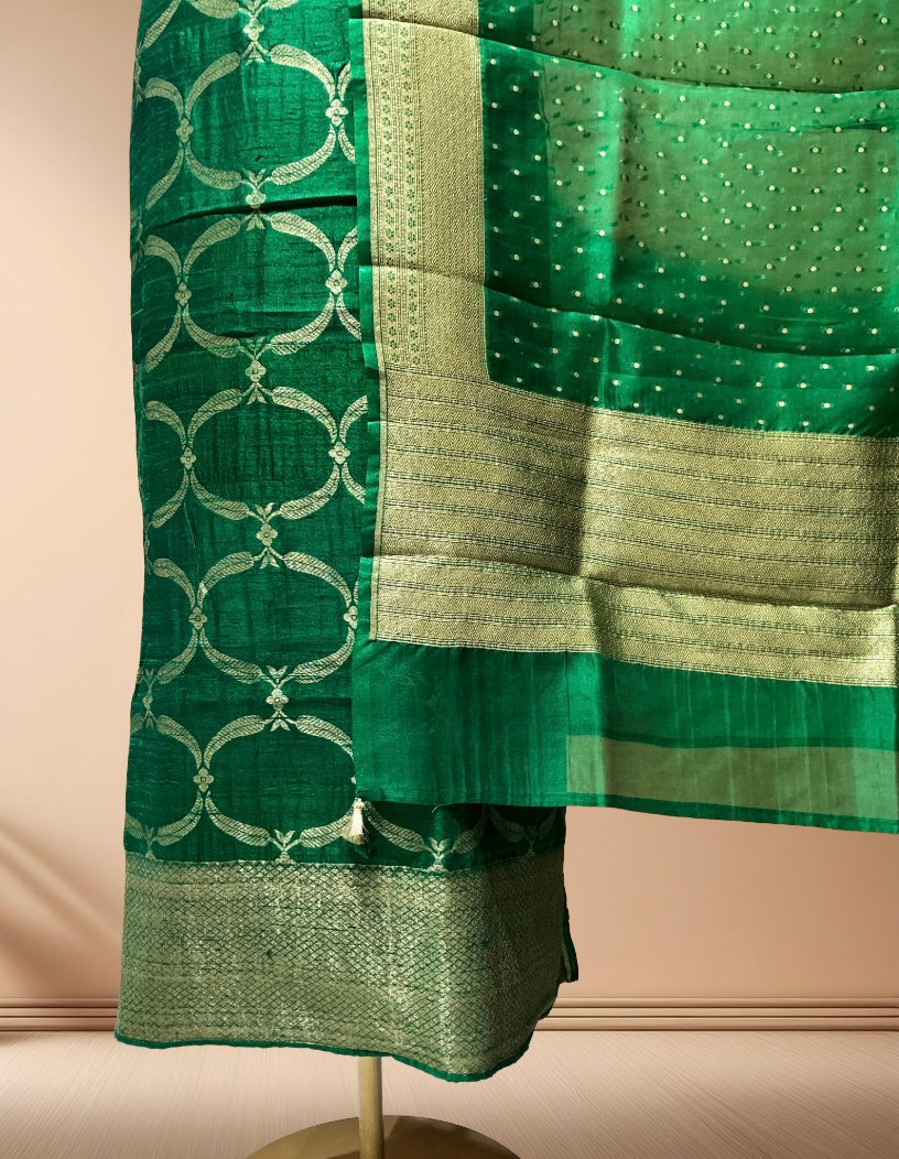 PURE RAW SILK SUIT WITH SOFT ORGANZA DUPATTA