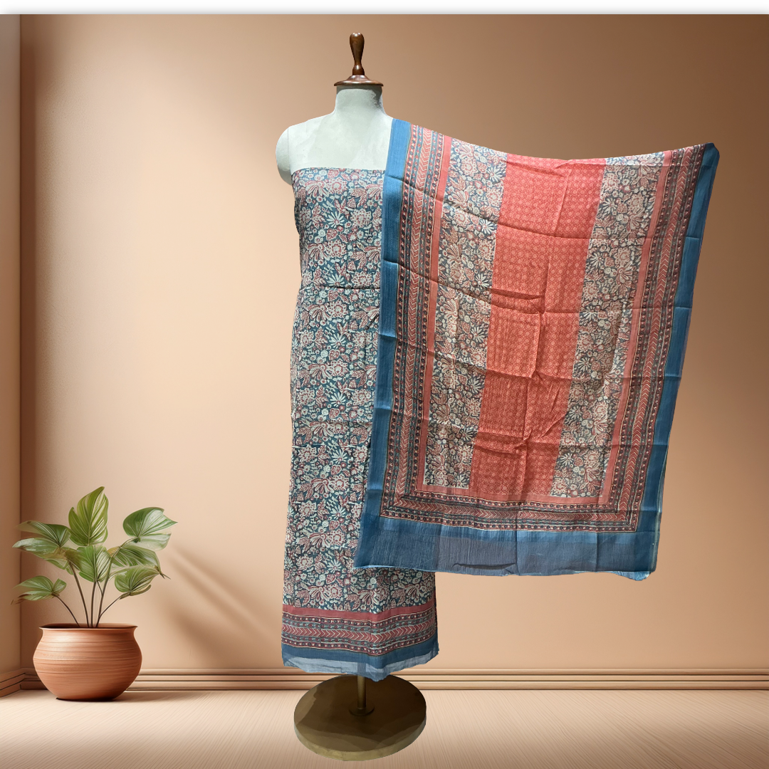 MUL CHANDERI SUIT IN BEAUTIFUL PRINTS