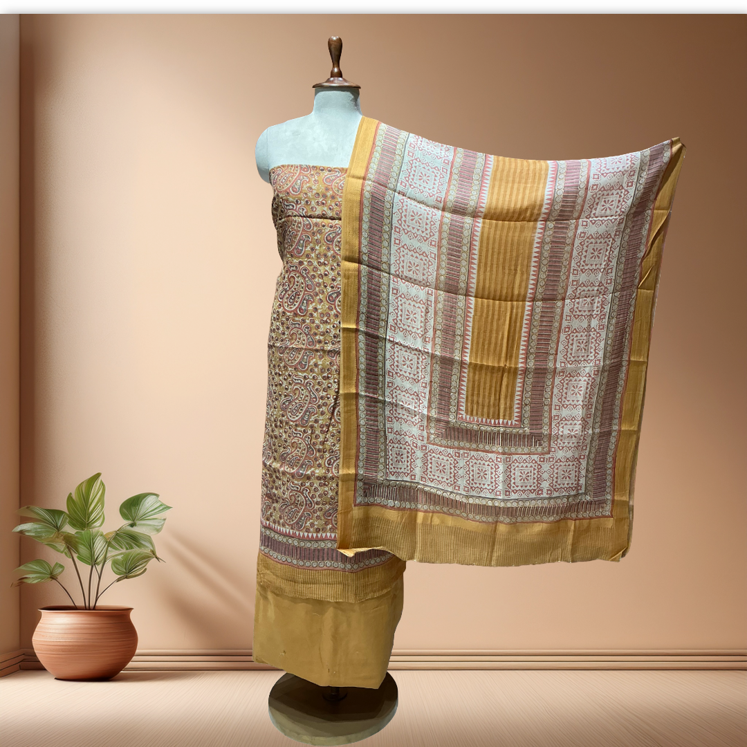 MUL CHANDERI SUIT IN BEAUTIFUL PRINTS
