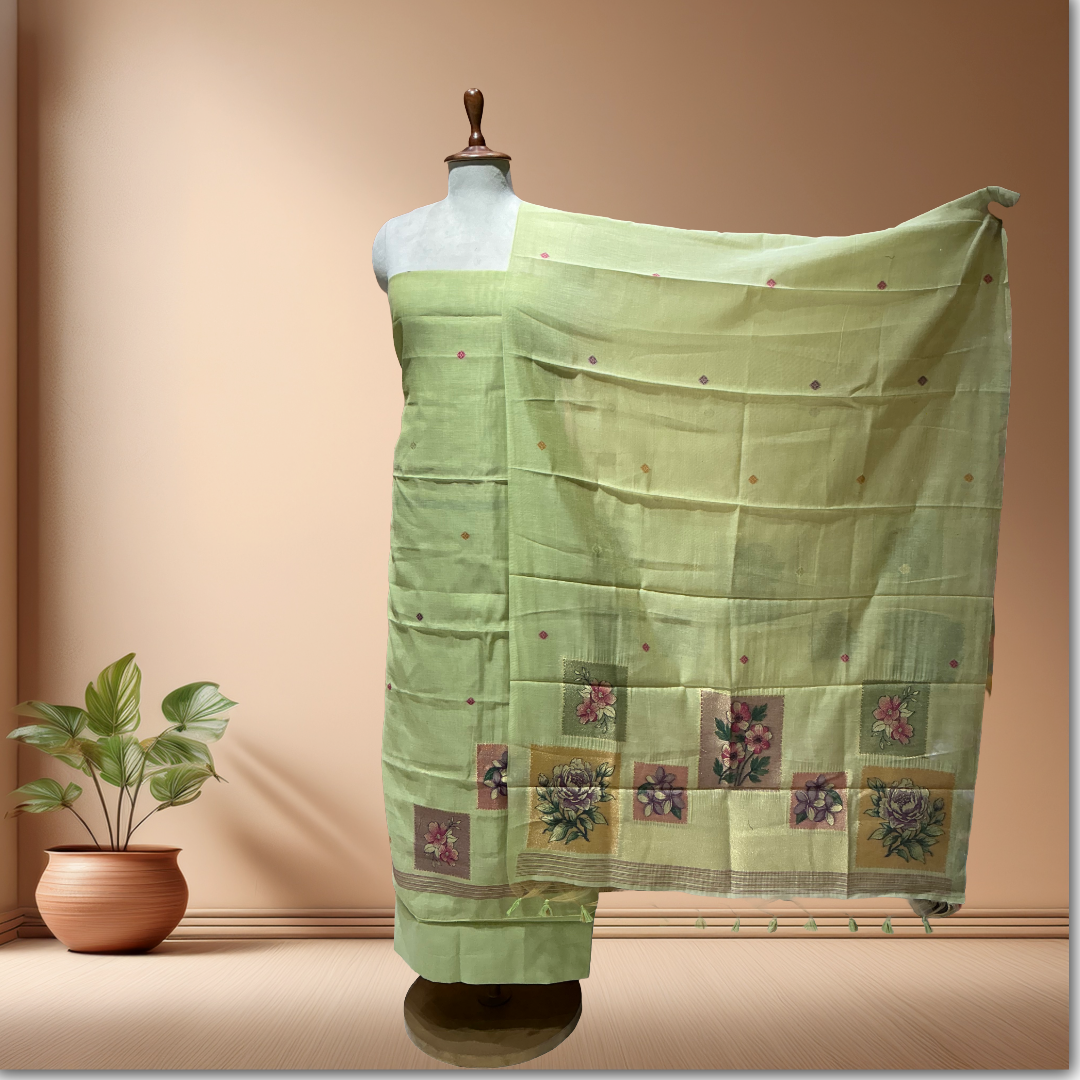 JAMDANI SUIT WITH BEAUTIFUL FLOWER MOTIFS