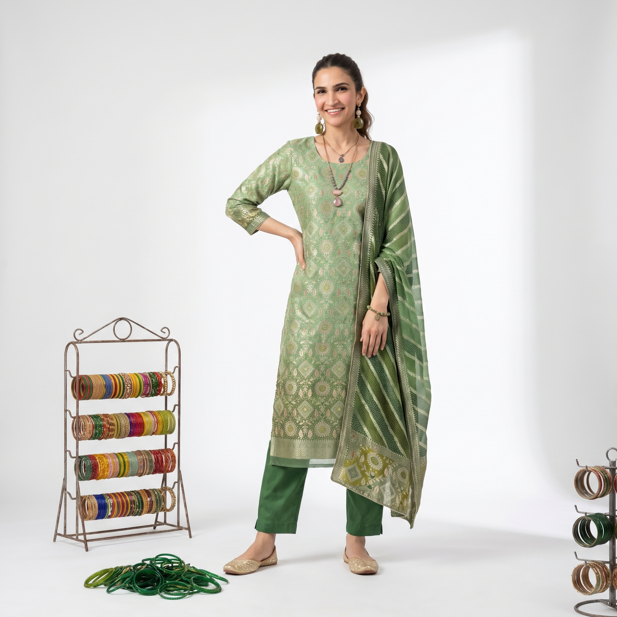PURE ORGANZA BANARSI WEAVES UNSTITCHED SUIT