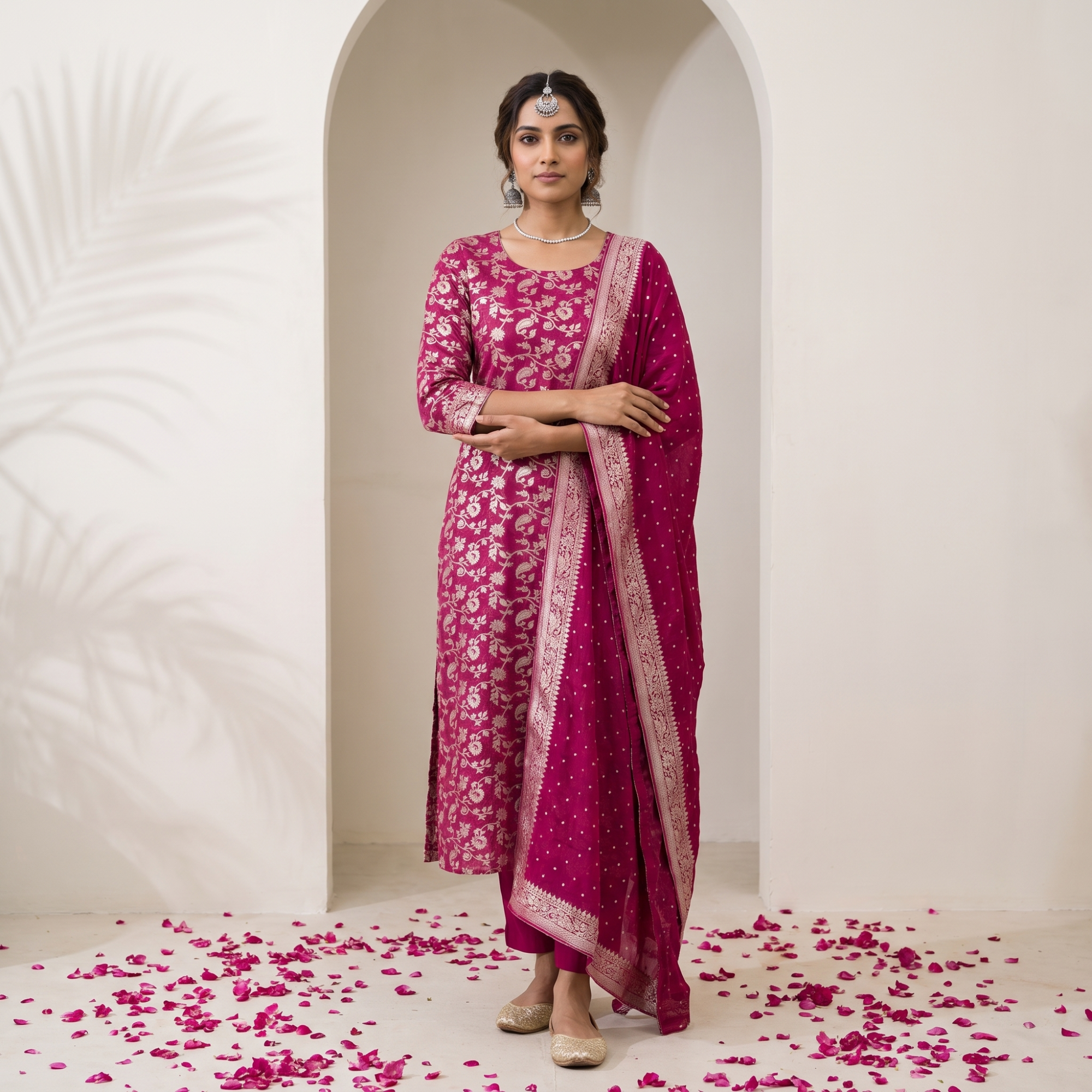 PURE ORGANZA BANARSI WEAVES UNSTITCHED SUIT