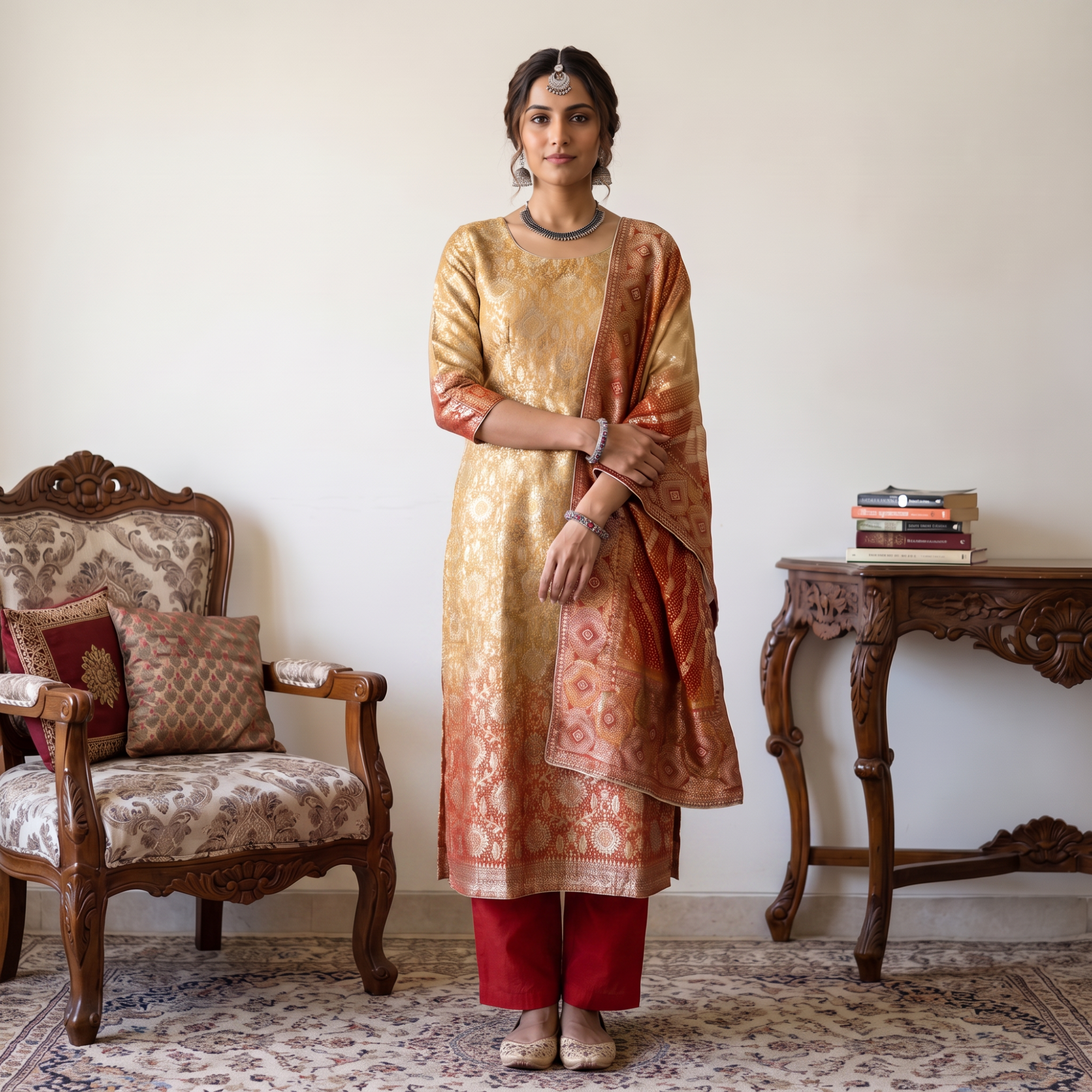 PURE ORGANZA BANARSI WEAVES UNSTITCHED SUIT
