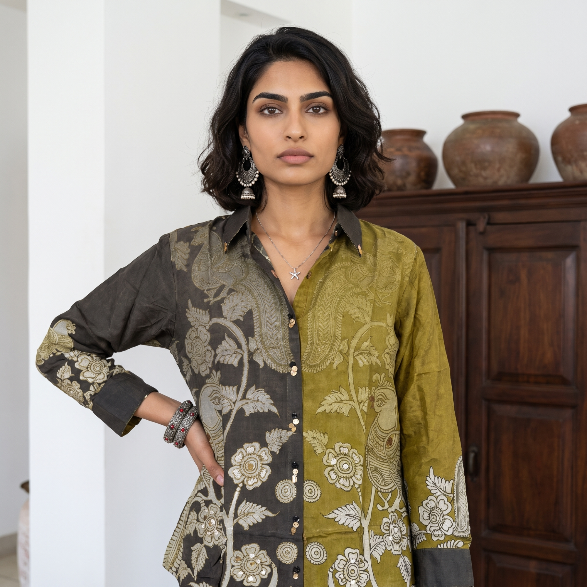 Readymade Dresses - BROWN YELLOW