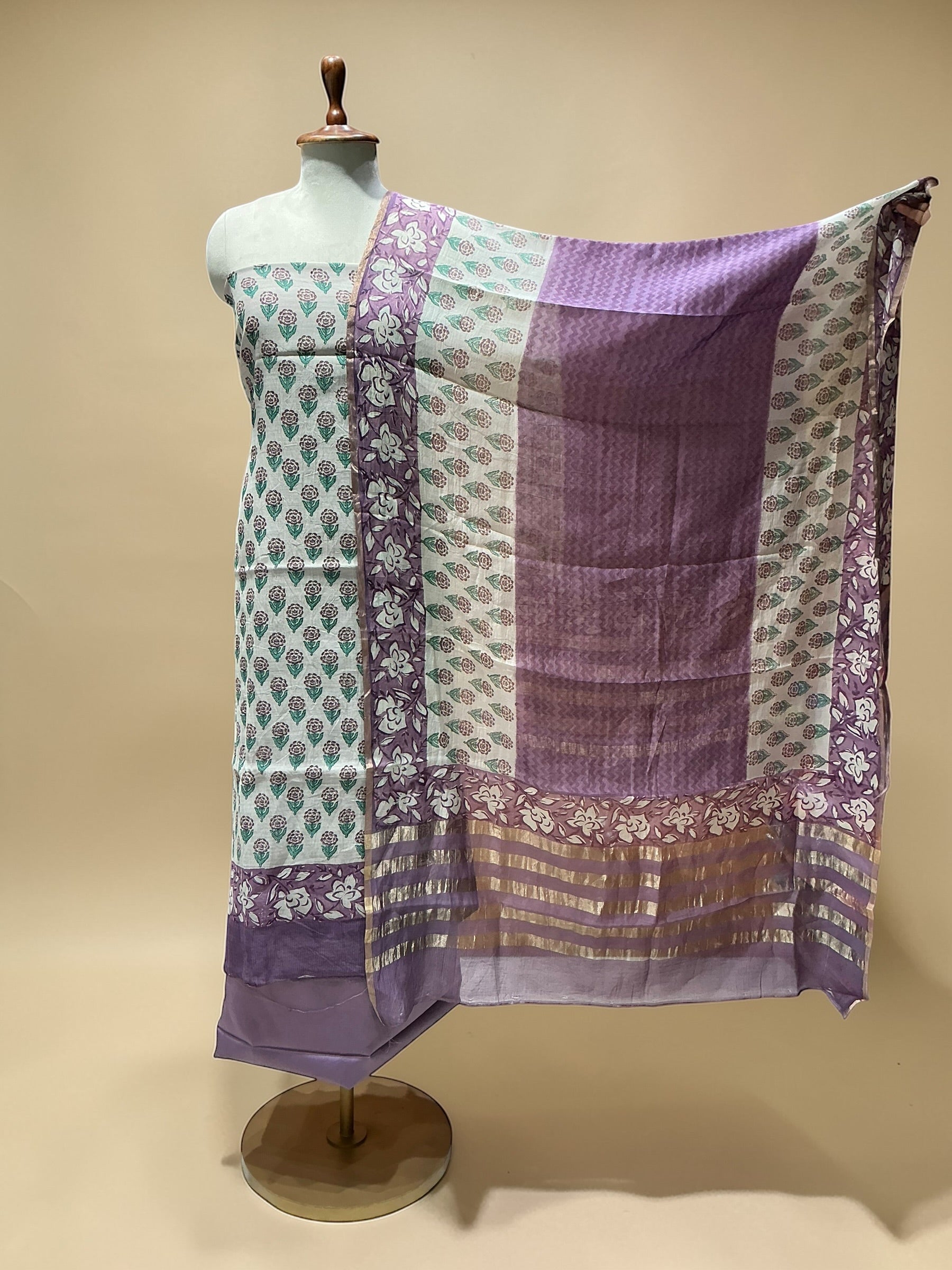 MUL CHANDERI SUIT IN BEAUTIFUL PRINTS