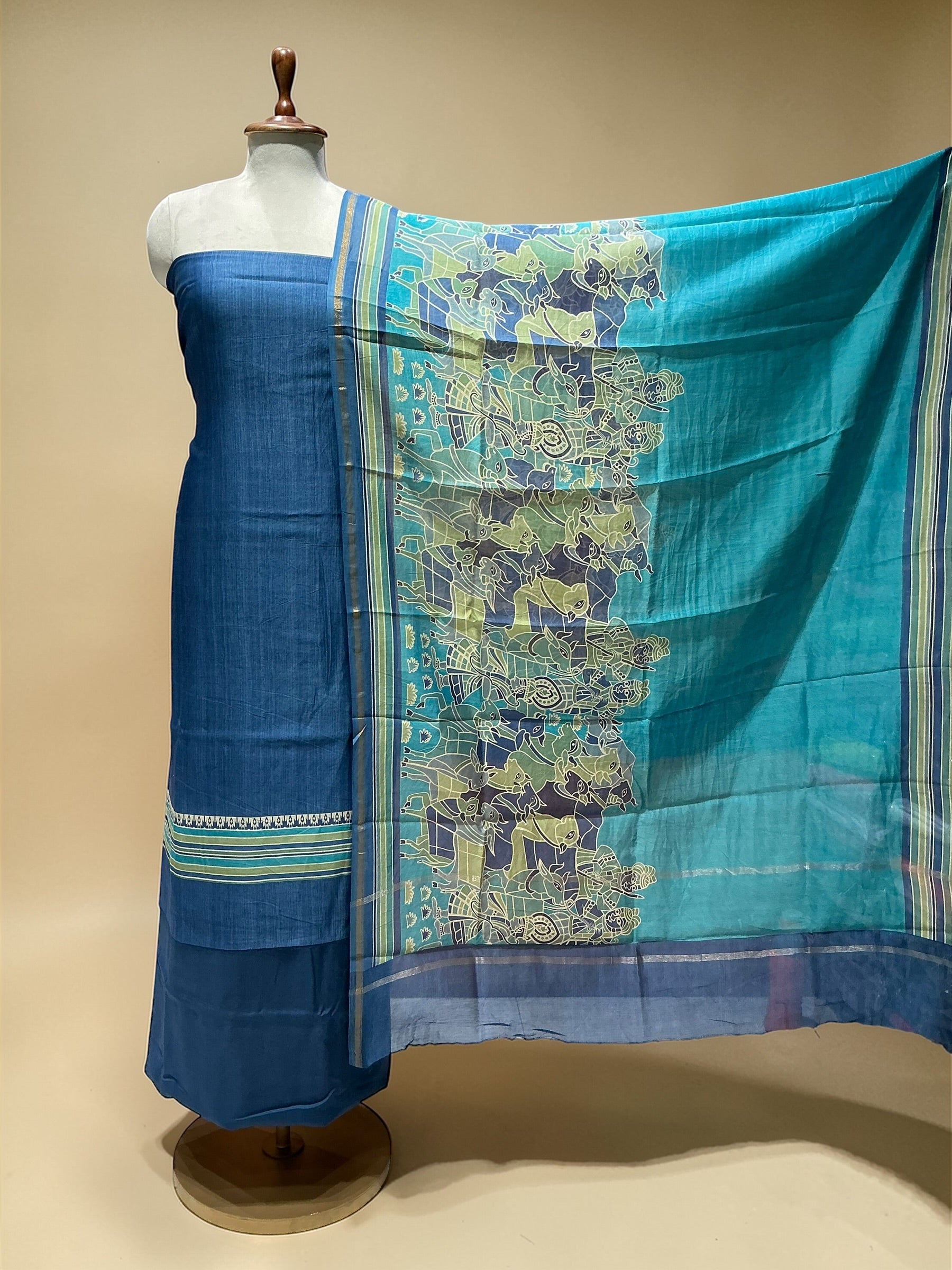 MAHESHWARI SILK SUIT WITH BEAUTIFUL DUPATTA