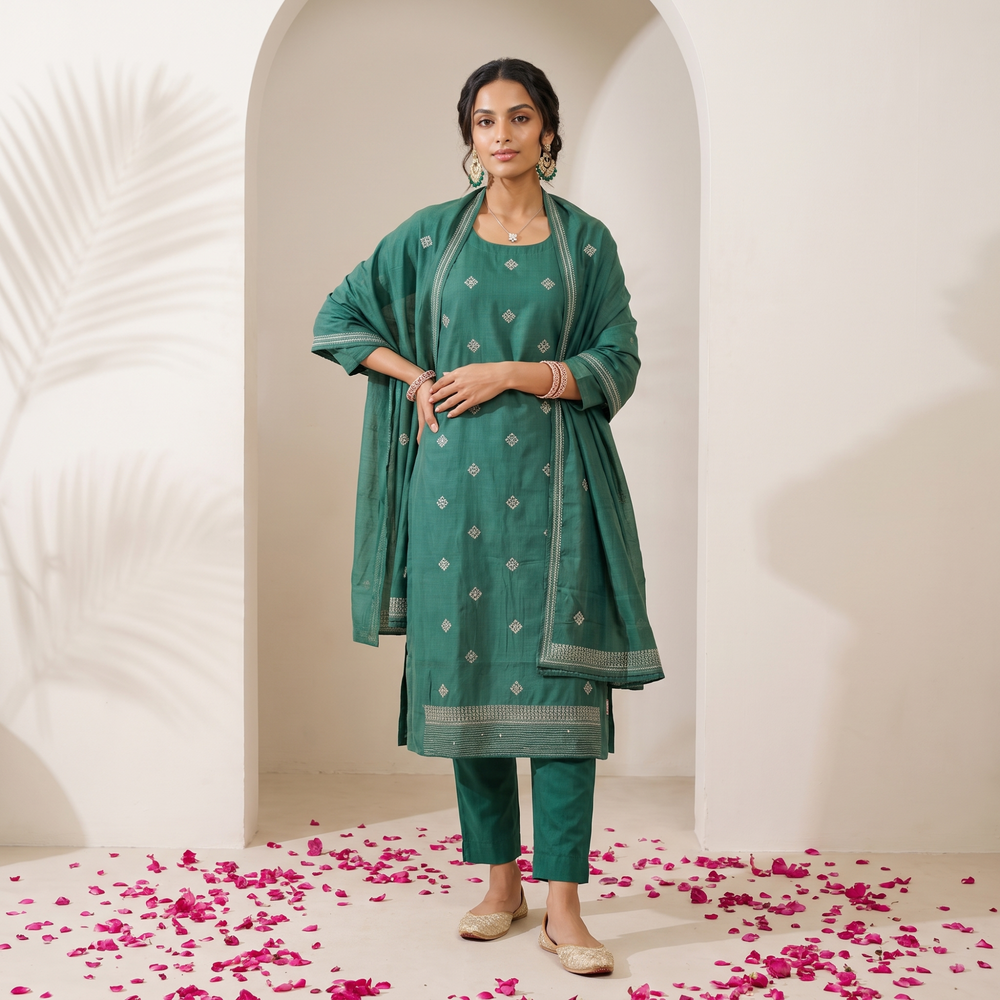 SOFT CHANDERI (UNSTITCHED SUIT)