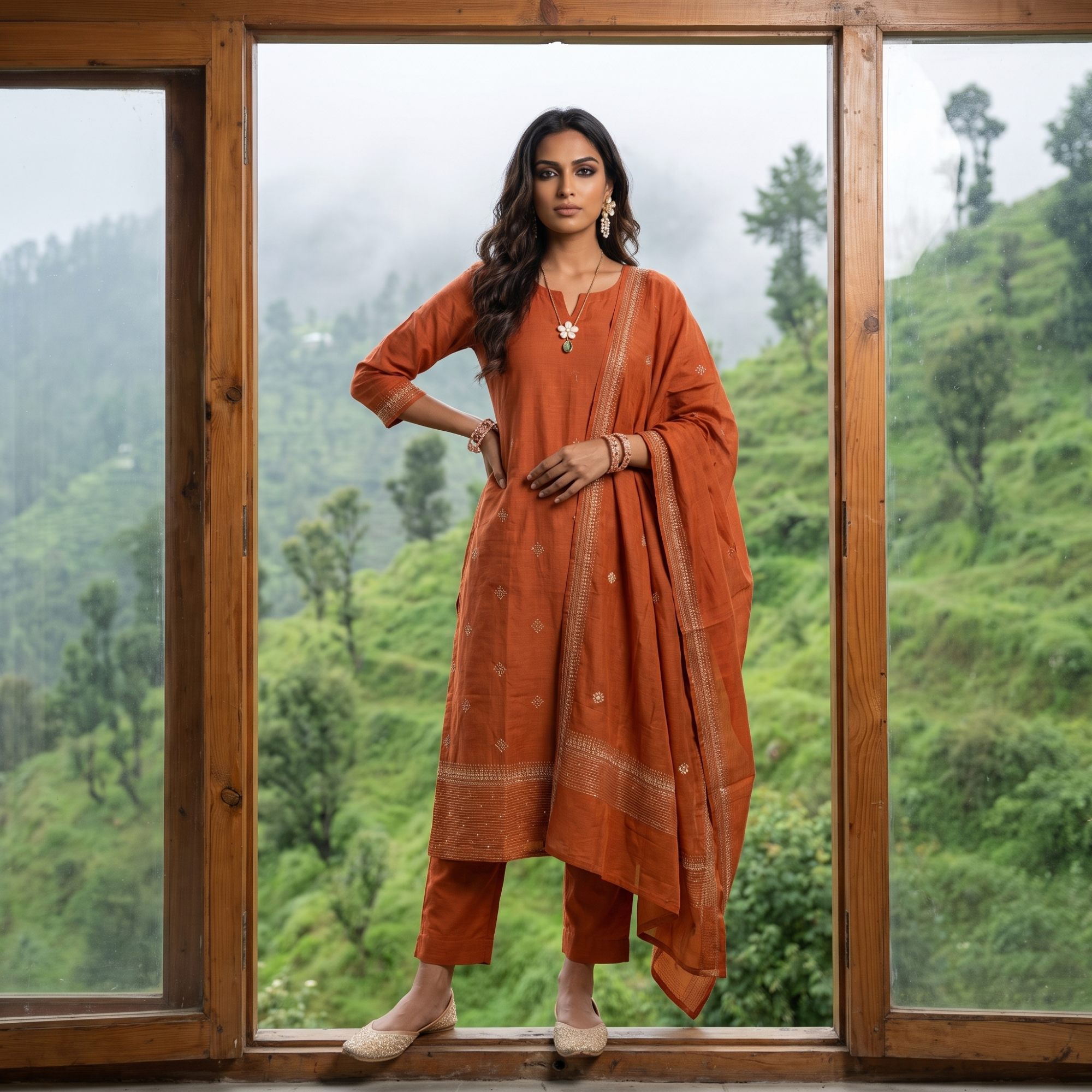 SOFT CHANDERI (UNSTITCHED SUIT)