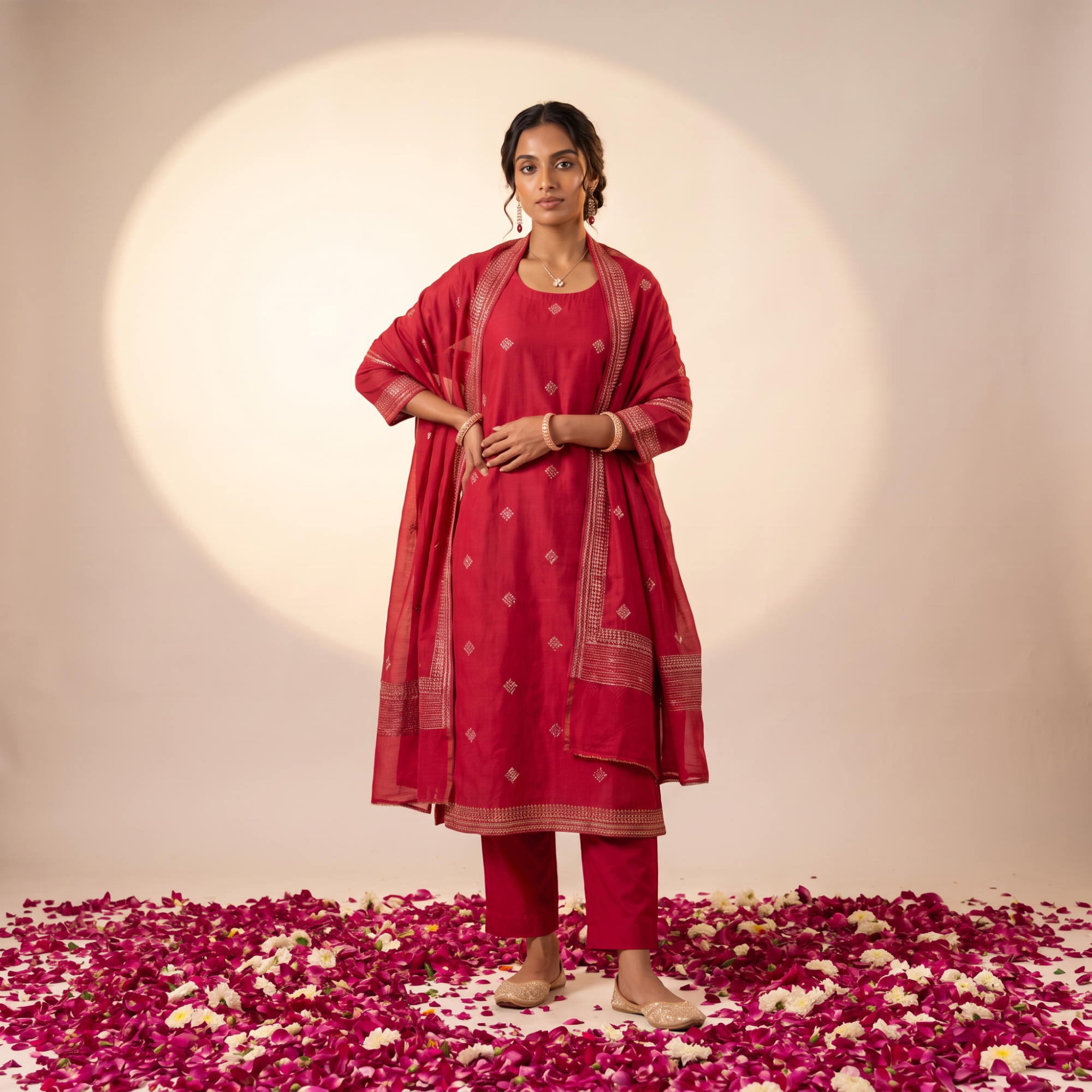 SOFT CHANDERI (UNSTITCHED SUIT)