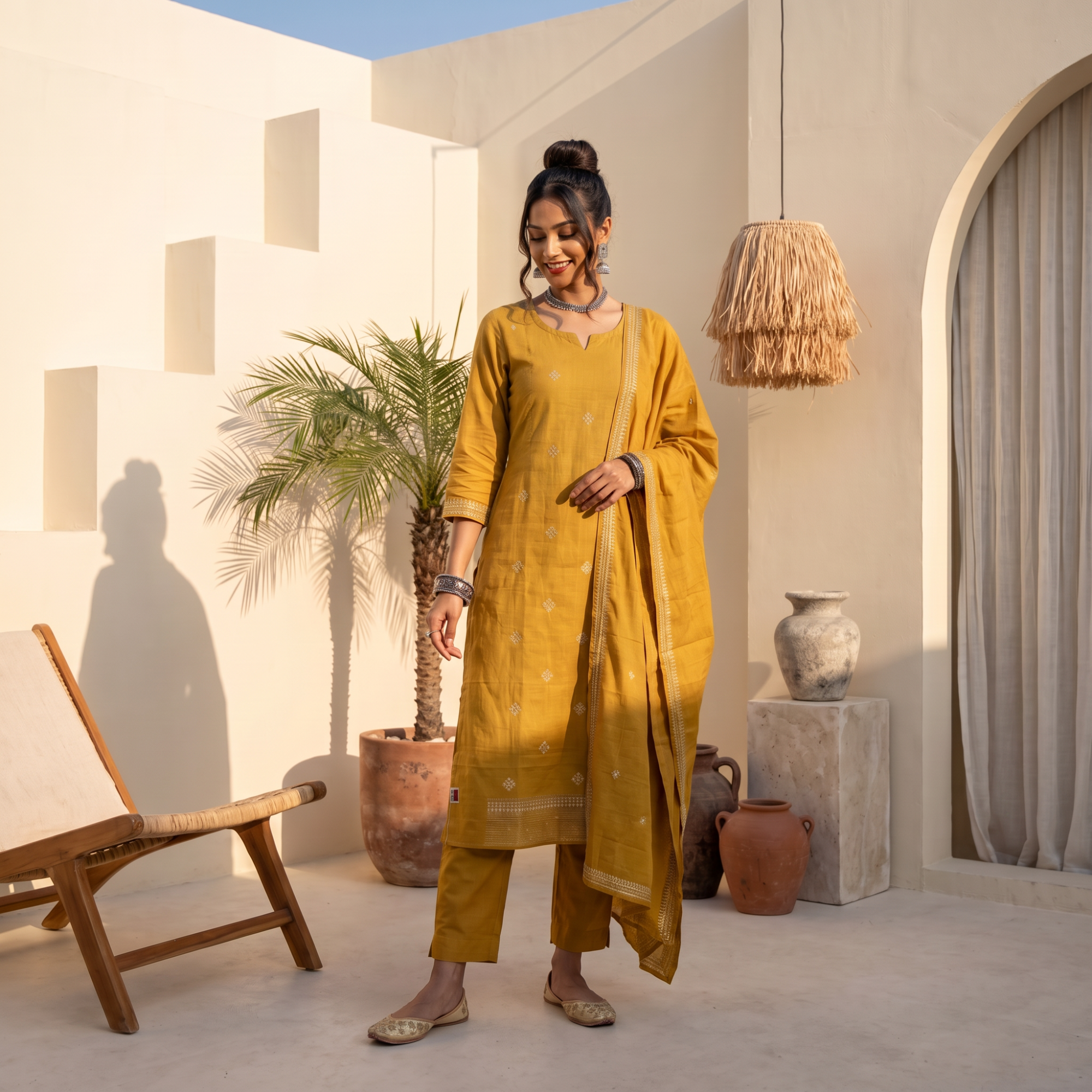 SOFT CHANDERI (UNSTITCHED SUIT)
