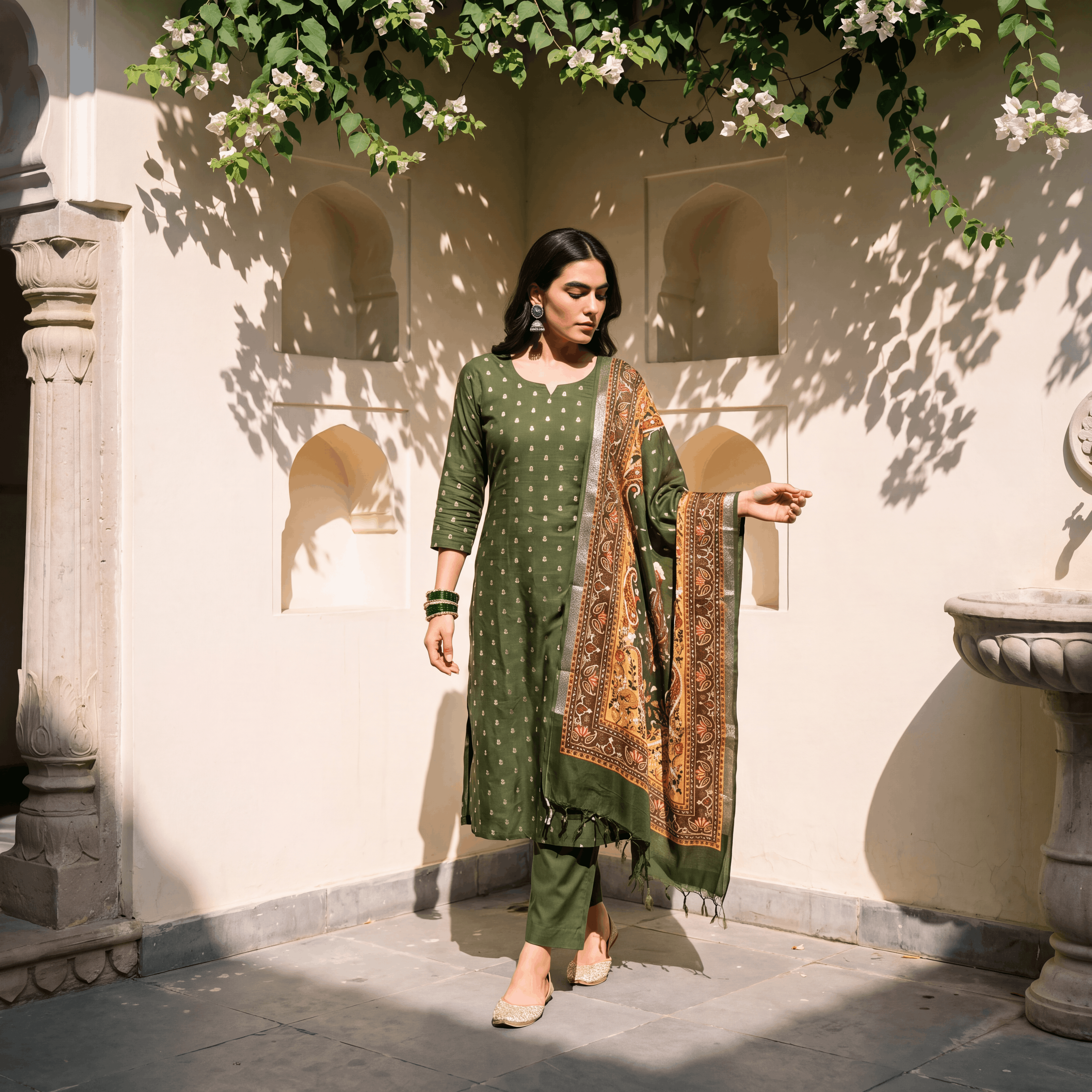 SOFT CHANDERI (UNSTITCHED SUIT)