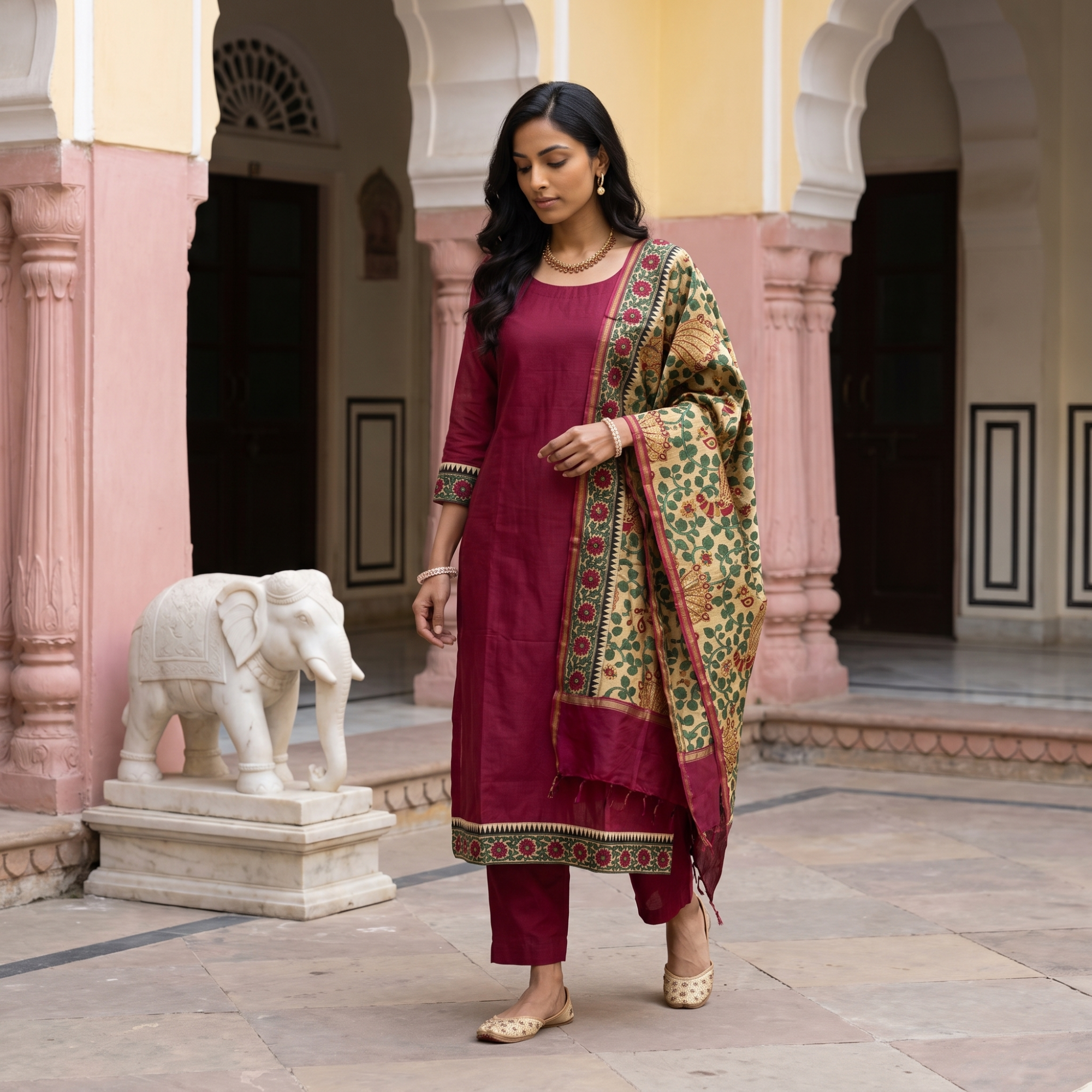 MAHESHWARI SILK ( UNSTITCHED SUIT)