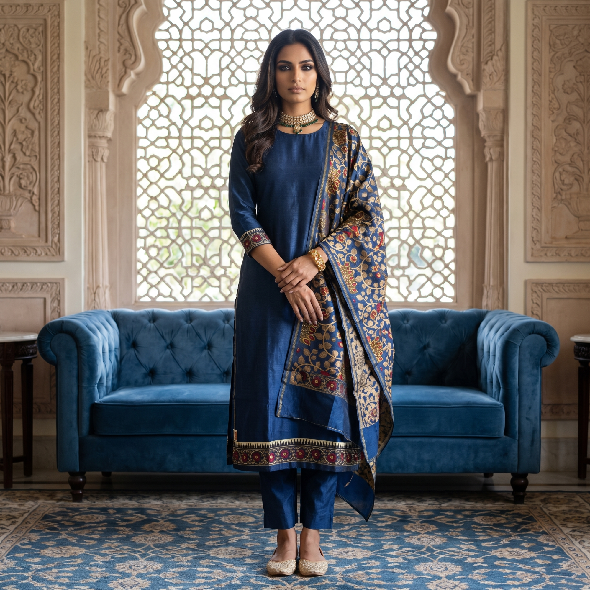 MAHESHWARI SILK ( UNSTITCHED SUIT)