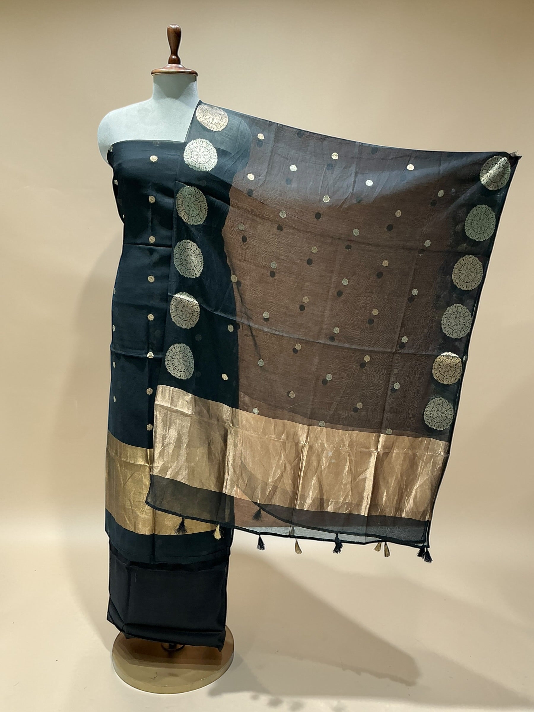 MUL CHANDERI SUIT WITH WEAVING BOOTI
