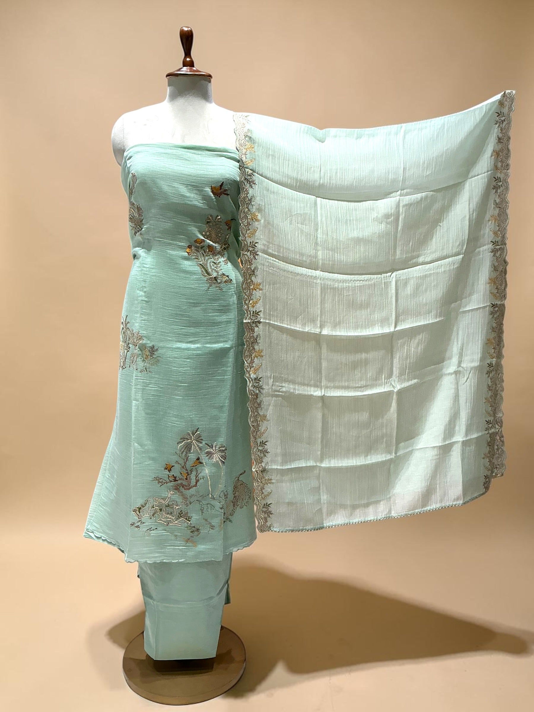 MAHEEN MUL MUL EMBROIDERED SUIT