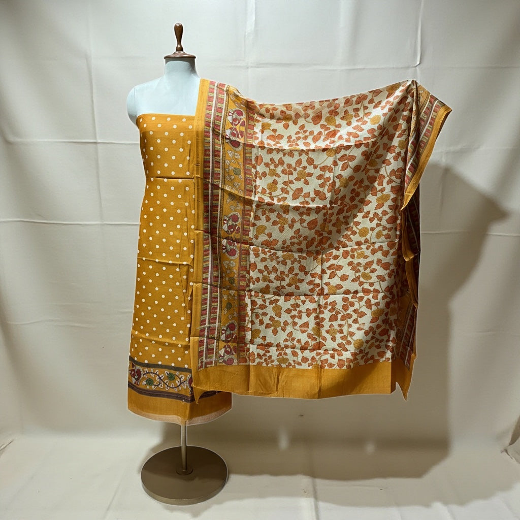 MAHESHWARI SILK SUIT WITH POLKA DOTS