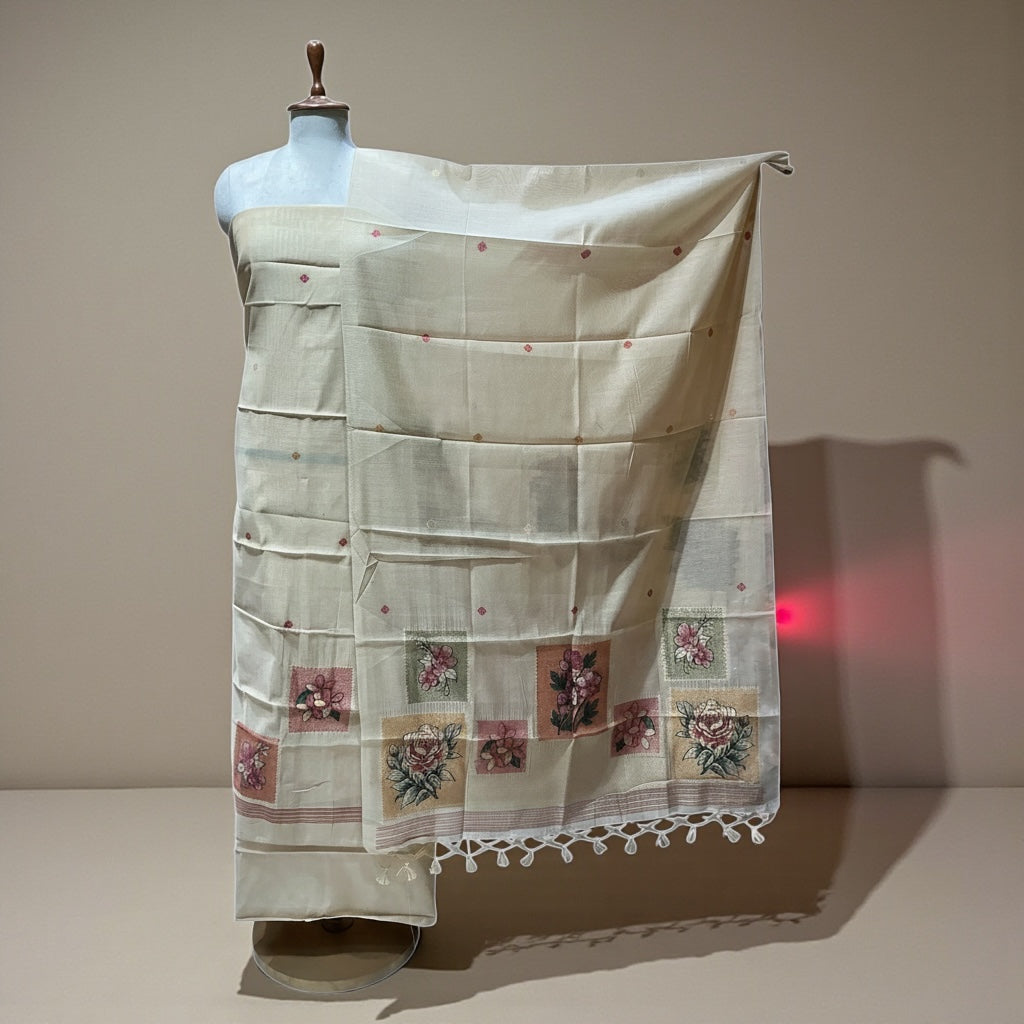 JAMDANI SUIT WITH BEAUTIFUL FLOWER MOTIFS