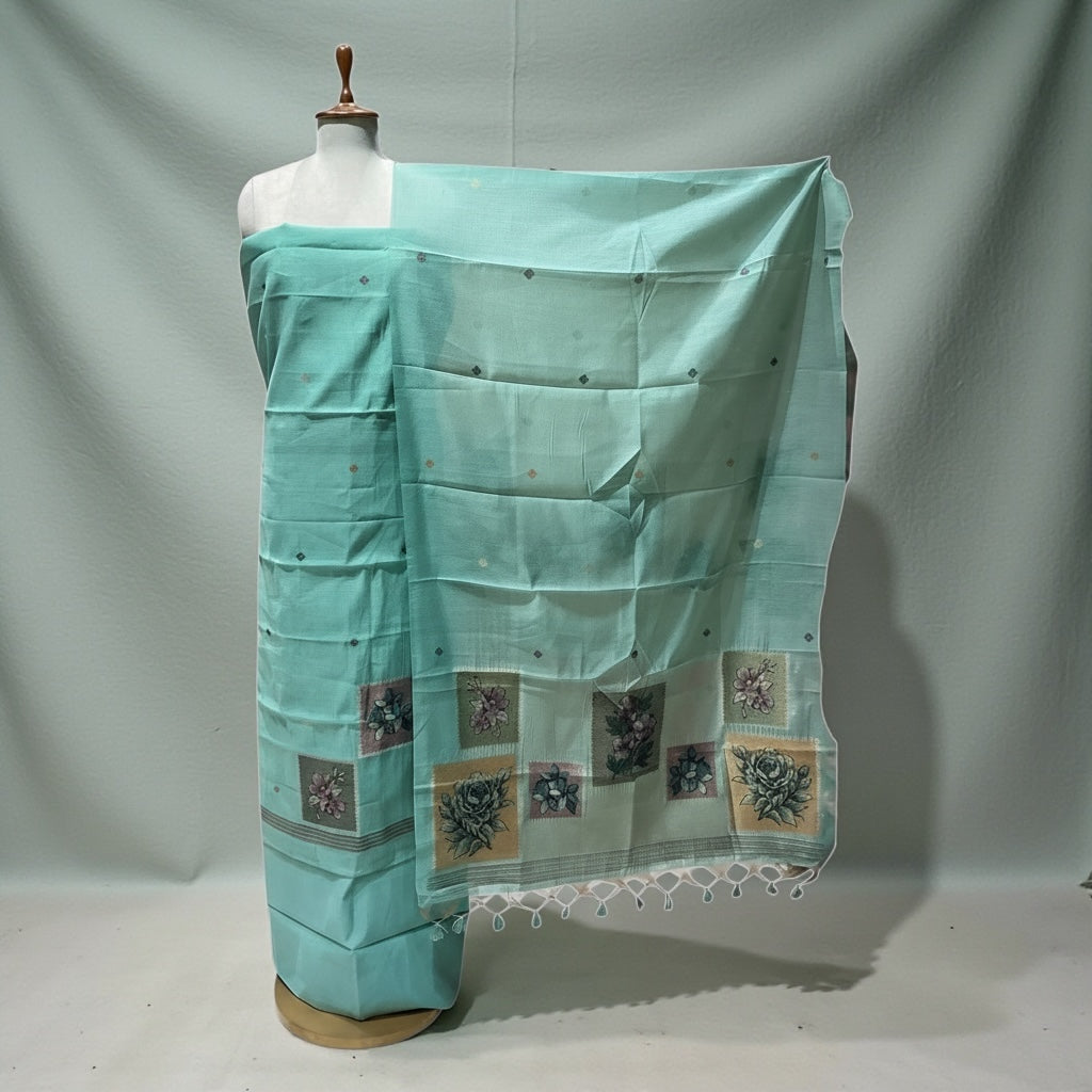 JAMDANI SUIT WITH BEAUTIFUL FLOWER MOTIFS