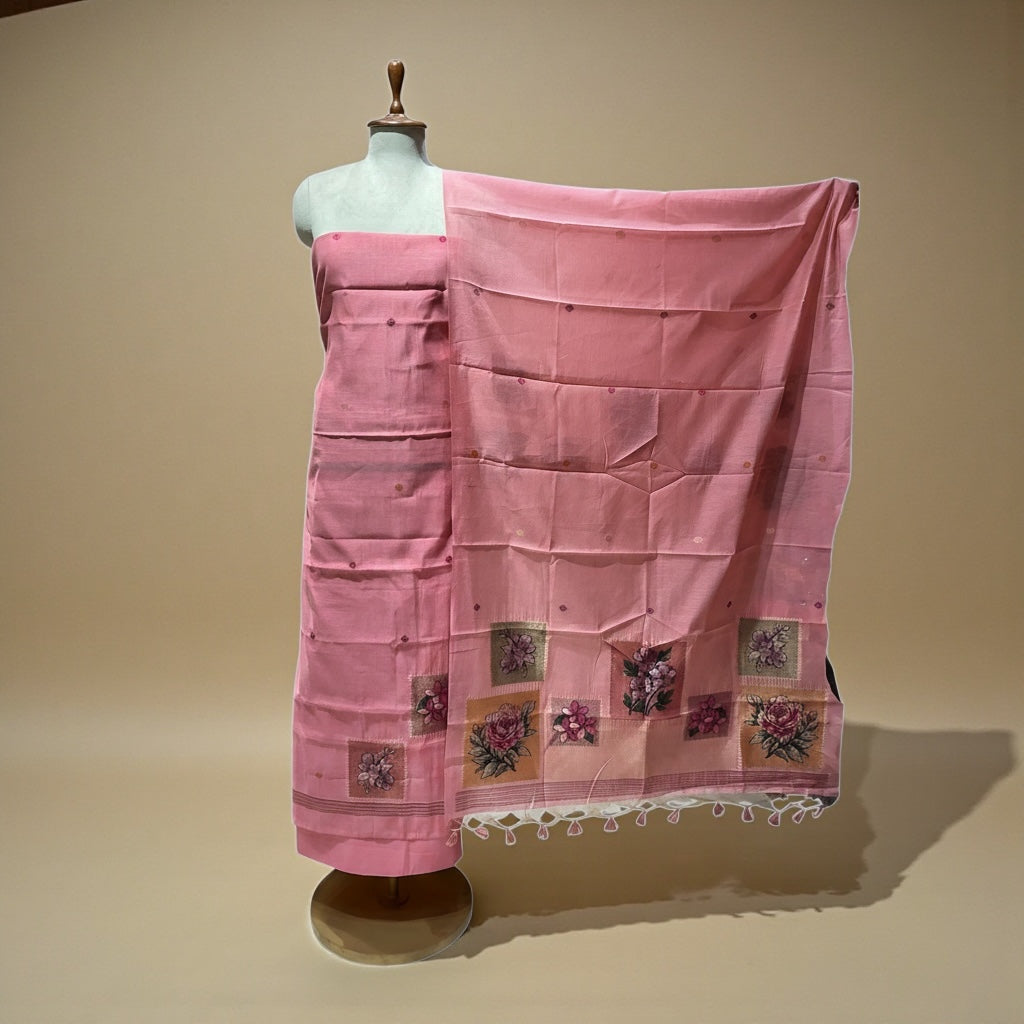 JAMDANI SUIT WITH BEAUTIFUL FLOWER MOTIFS