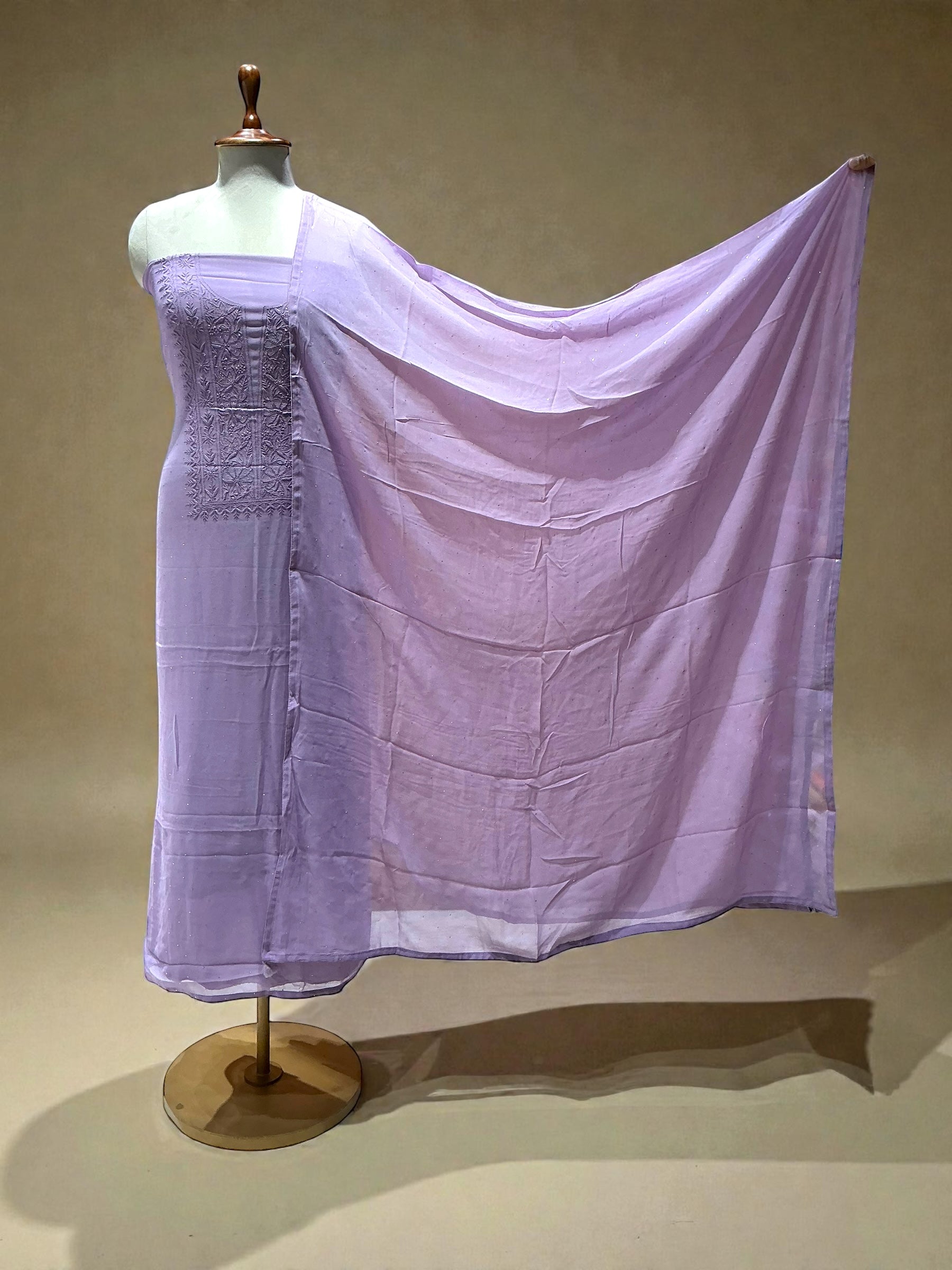 GEORGETTE SUIT WITH CHIKANKARI