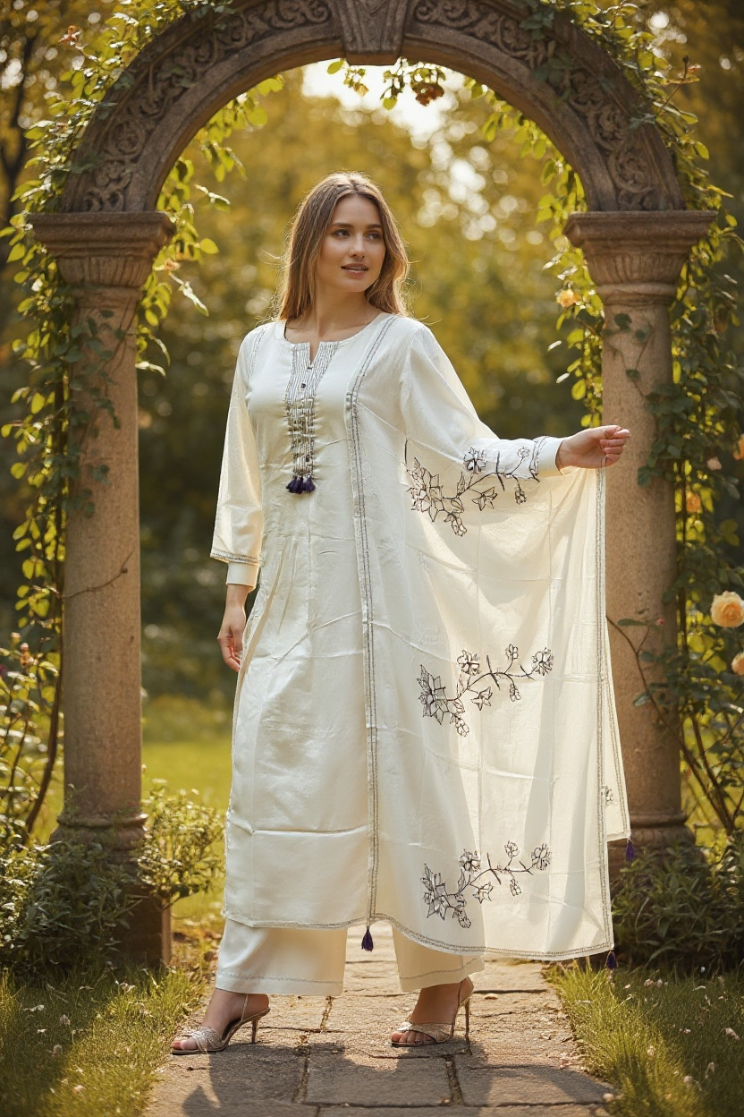 COTTON KURTI SET WITH DUPATTA