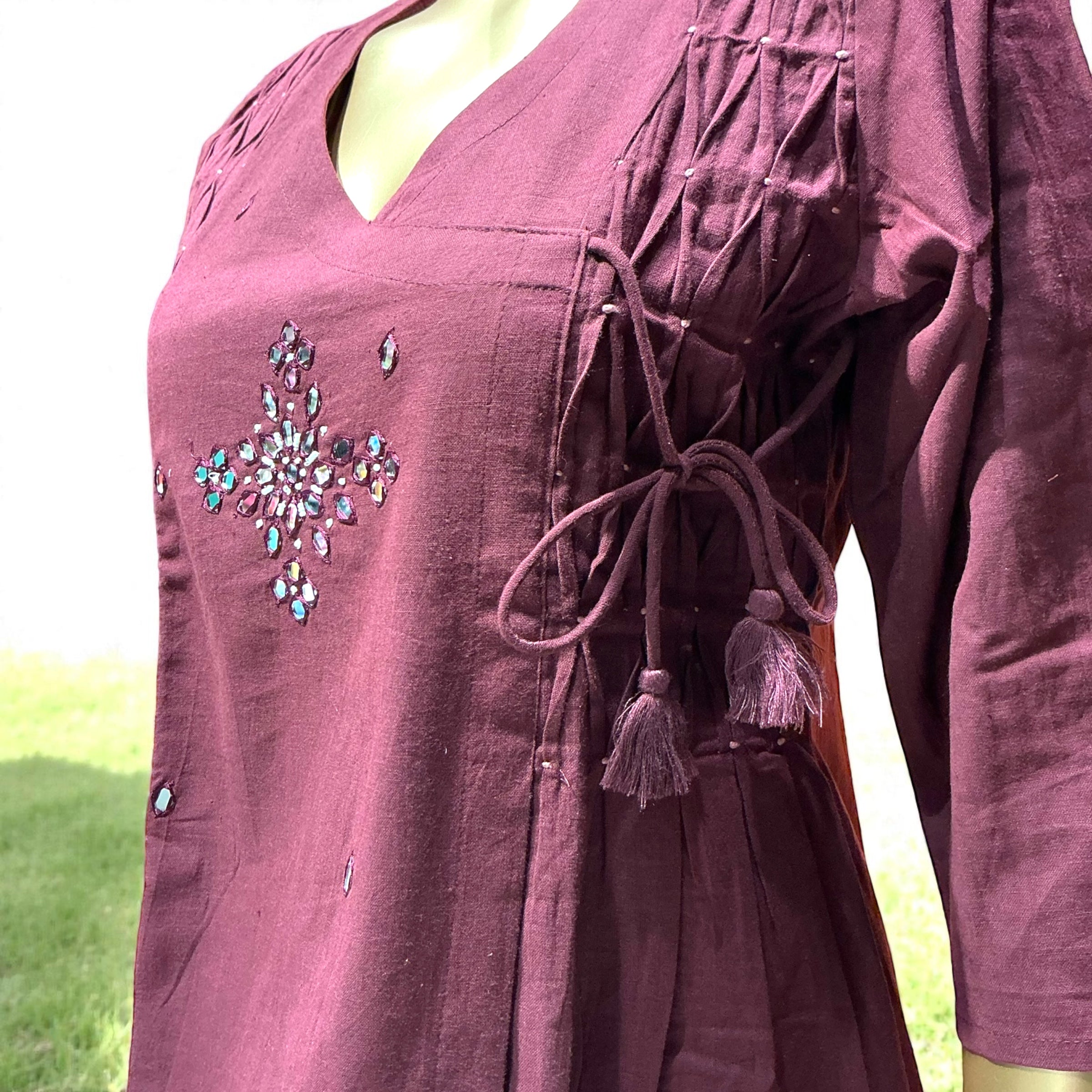 COTTON LINEN KURTI SET