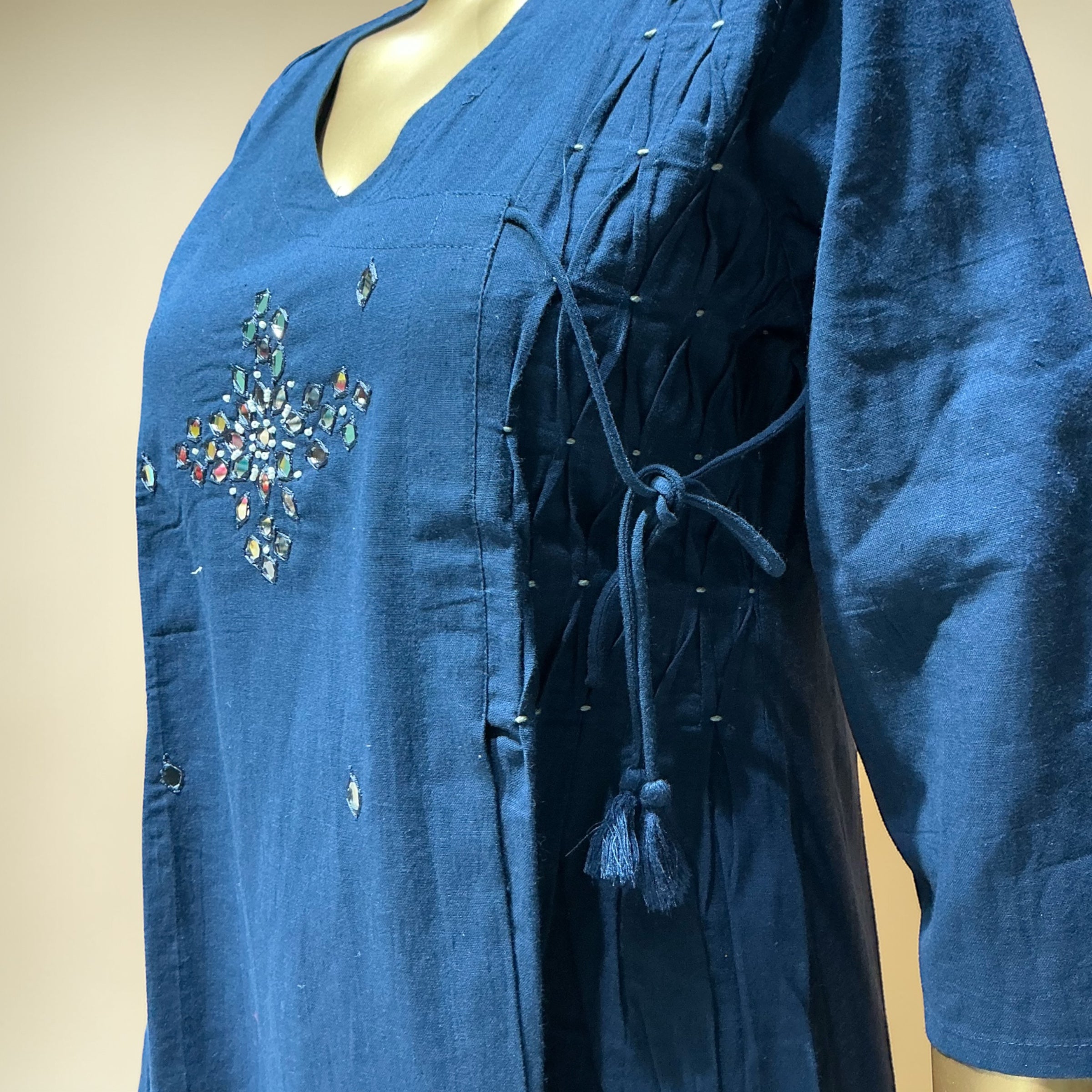COTTON LINEN KURTI SET