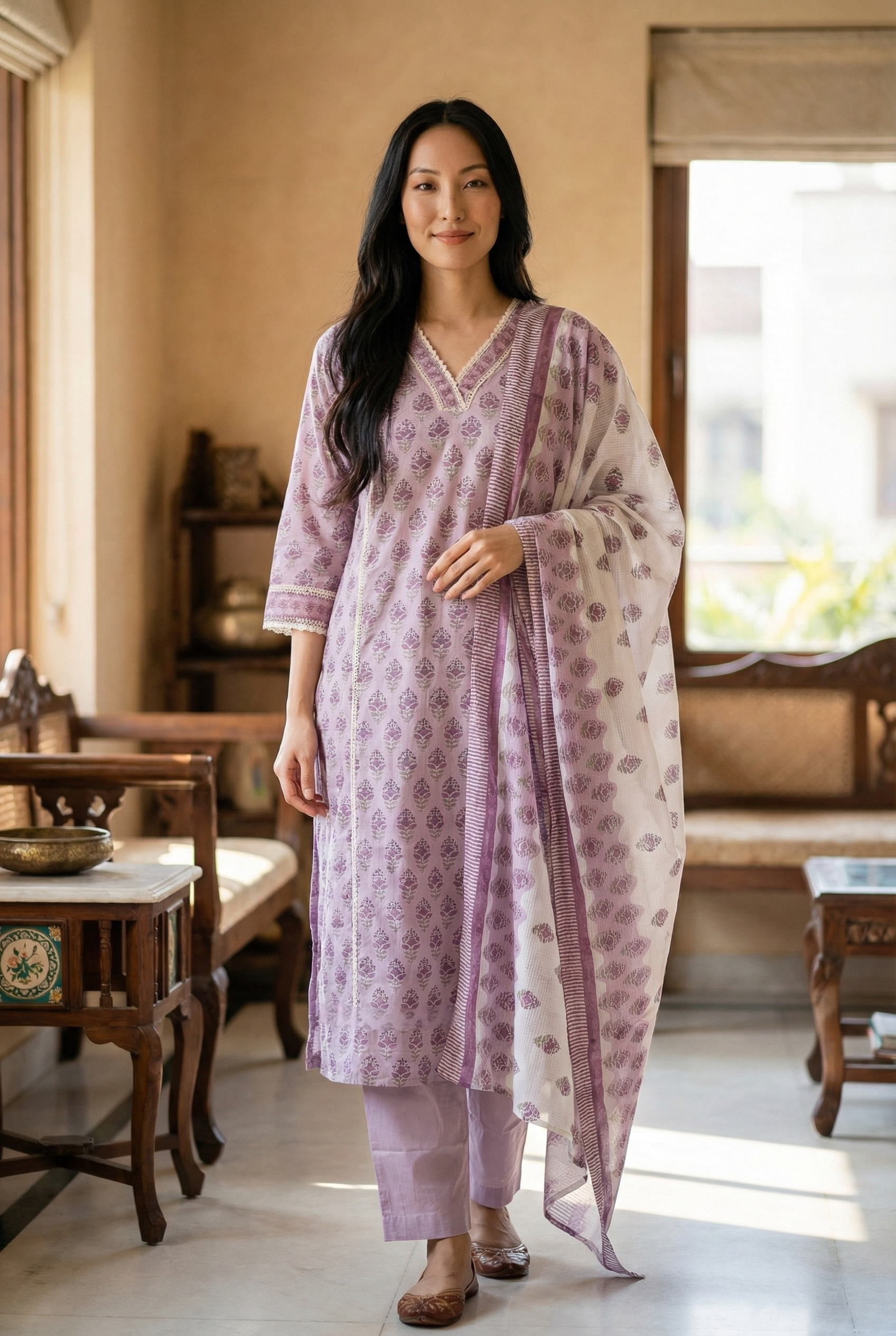 PURE COTTON KURTI SET