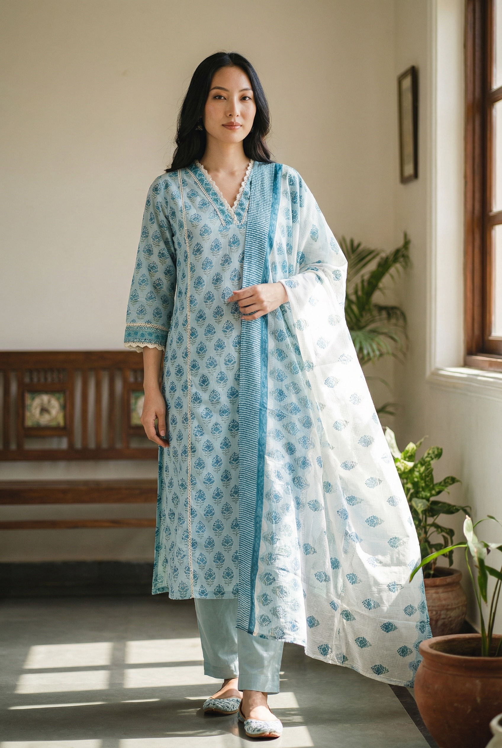 PURE COTTON KURTI SET