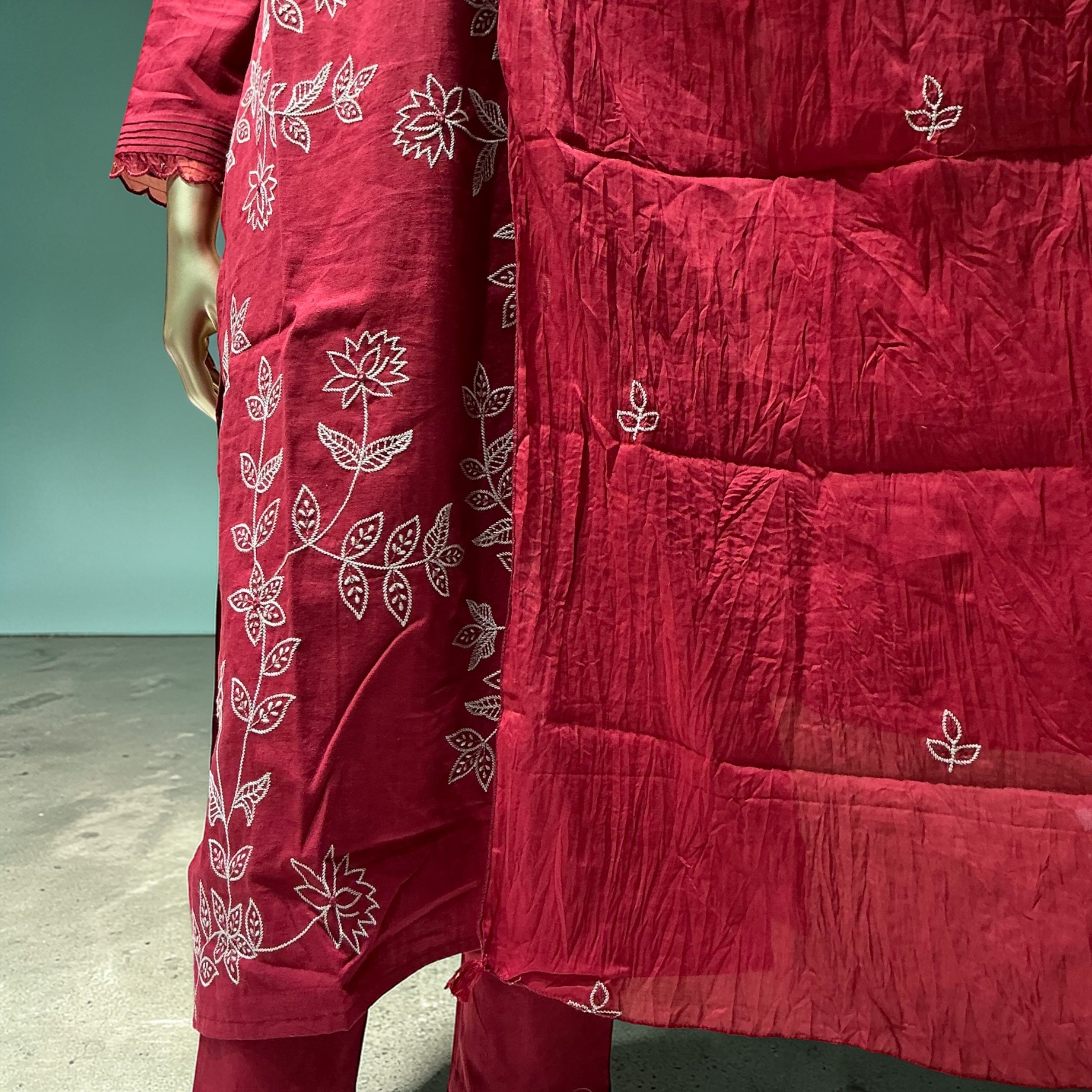 COTTON LINEN KURTI SET