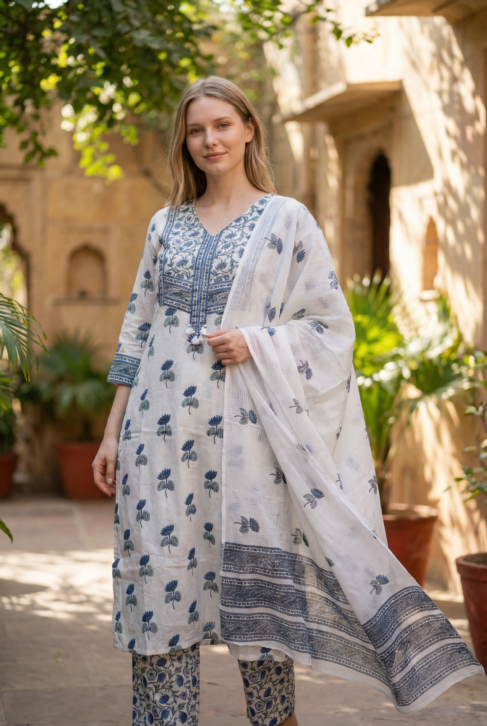 PURE COTTON KURTI SET