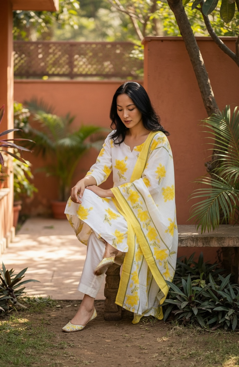 PURE COTTON KURTI SET