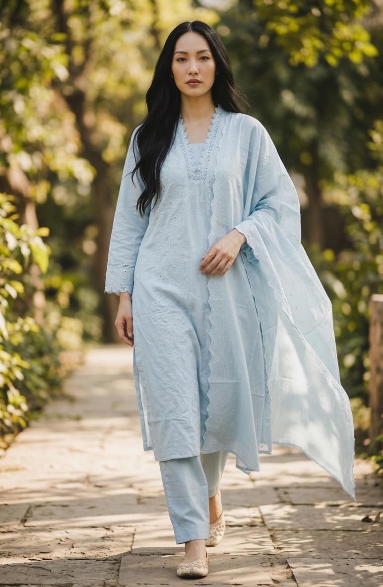 PURE COTTON KURTI SET