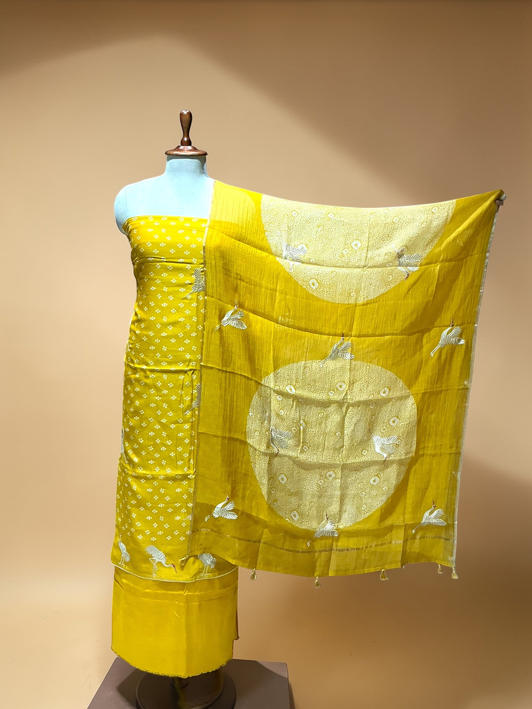 Premium Chanderi Unstitched Suit 