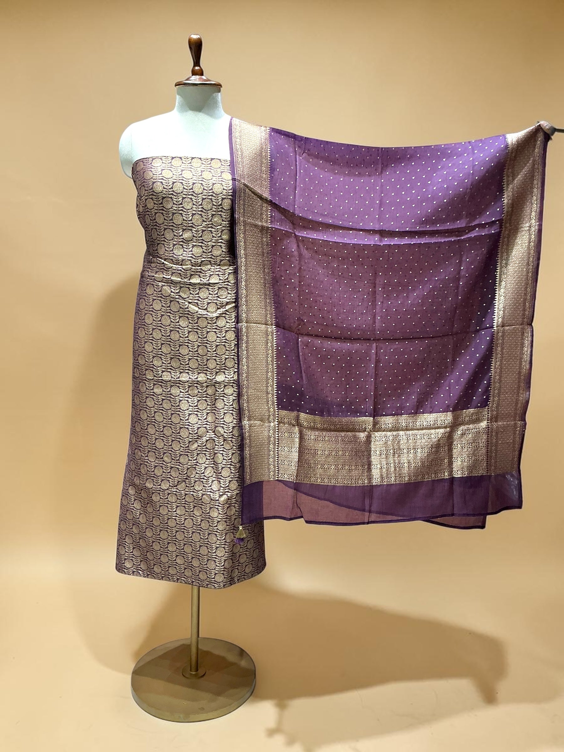 MUL CHANDERI WEAVING SUIT