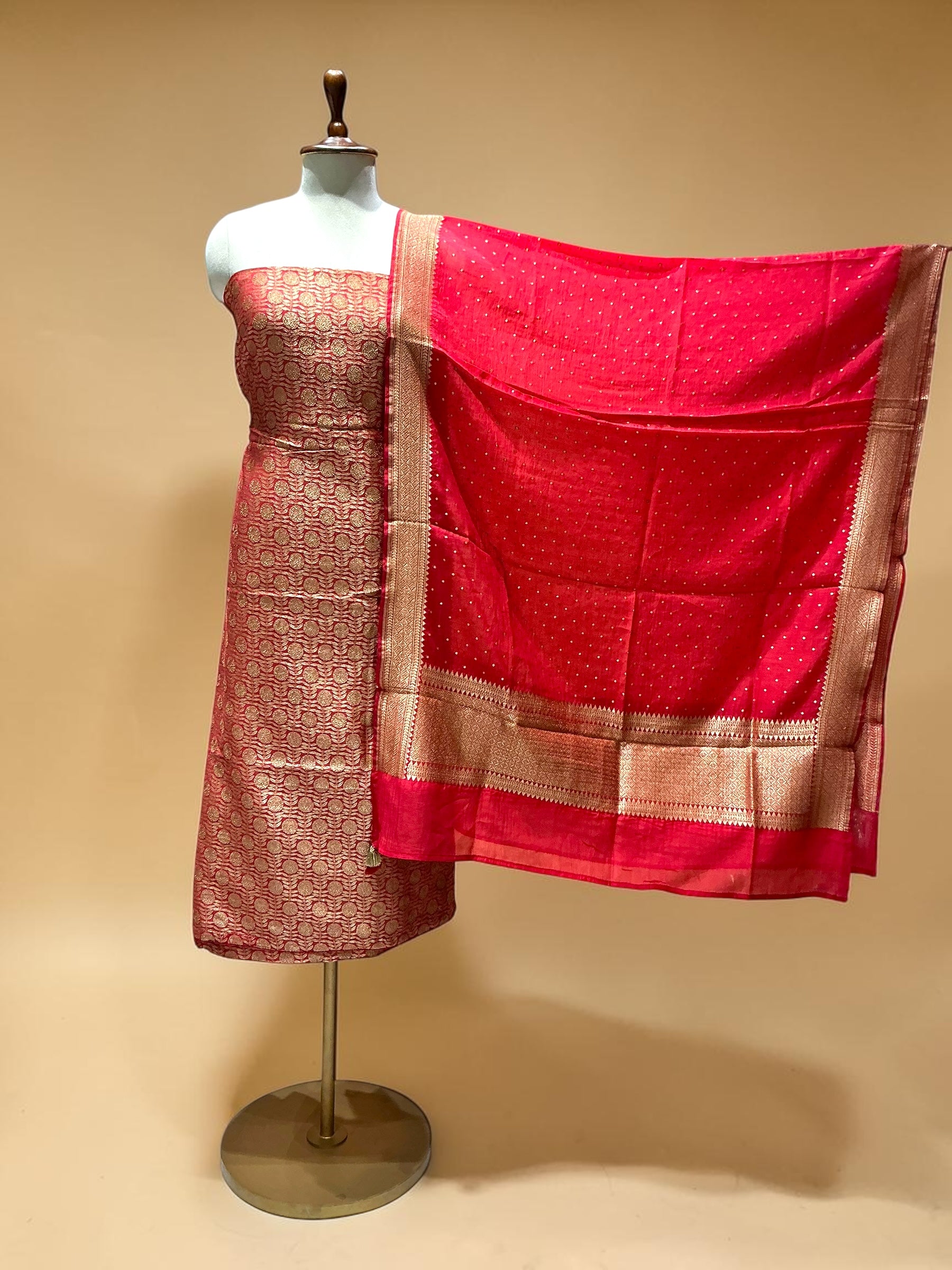 MUL CHANDERI WEAVING SUIT