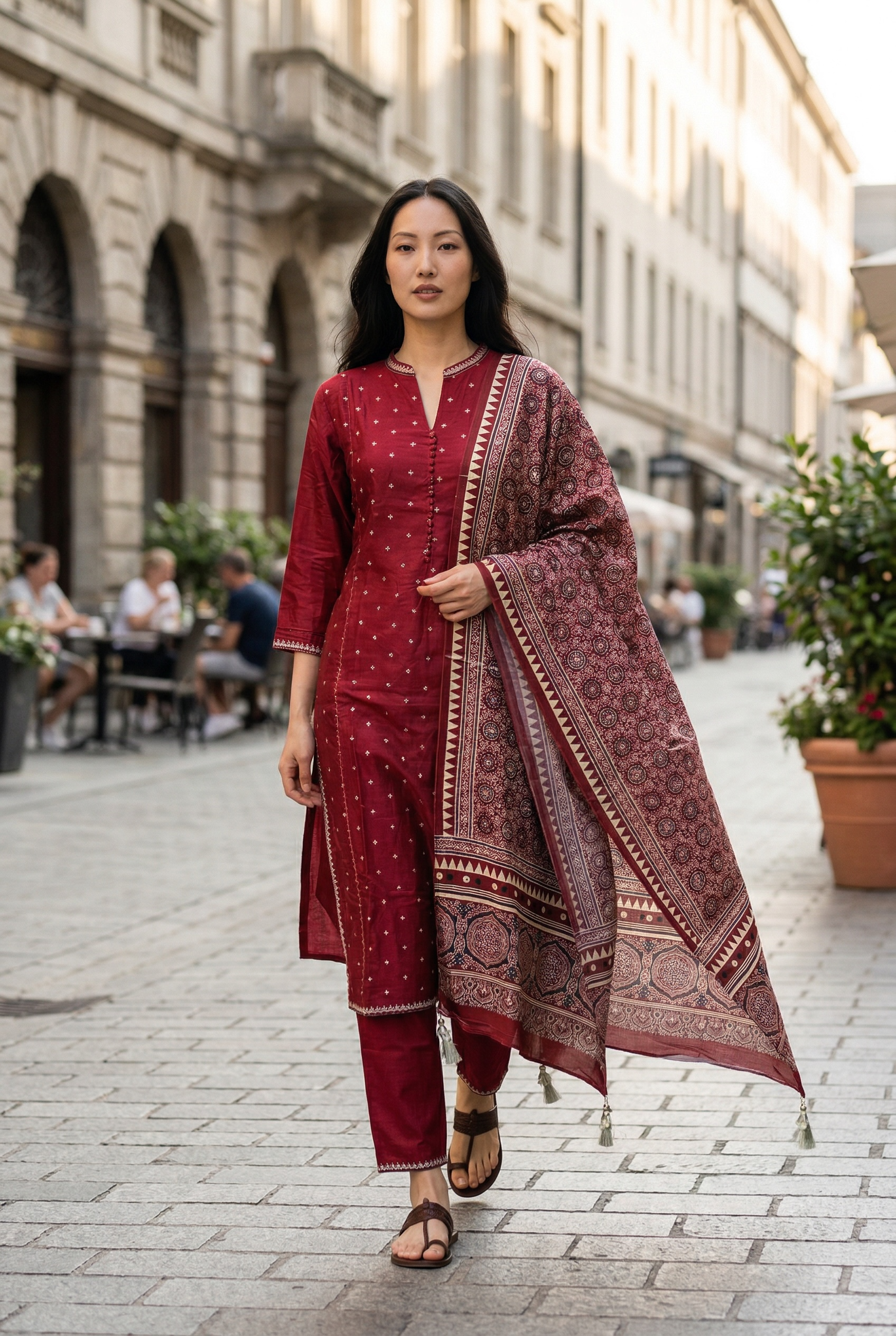 COTTON SILK EMBROIDERED KURTA SET