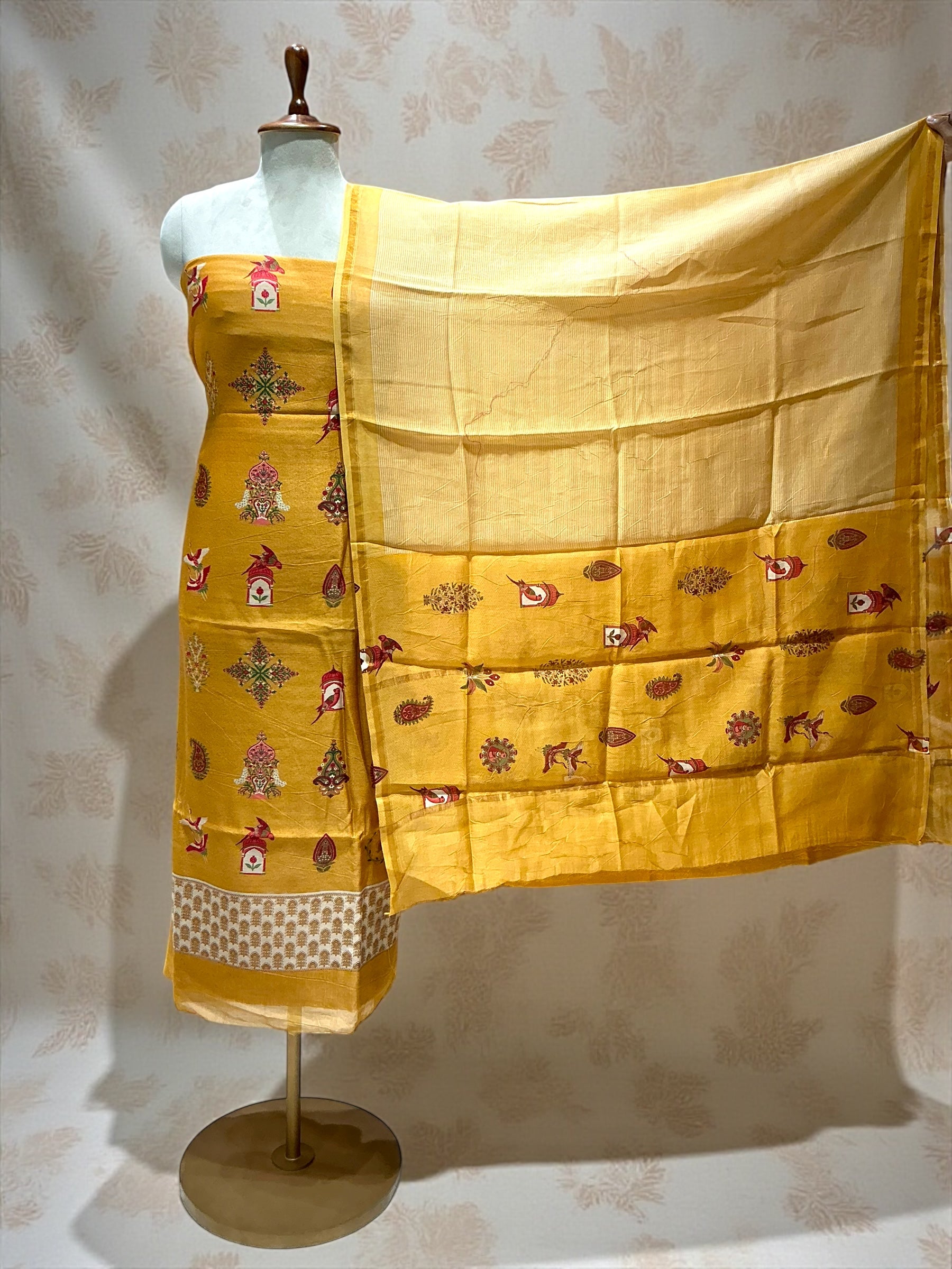 Maheshwari Silk Suit with Maheshwari Silk Dupatta