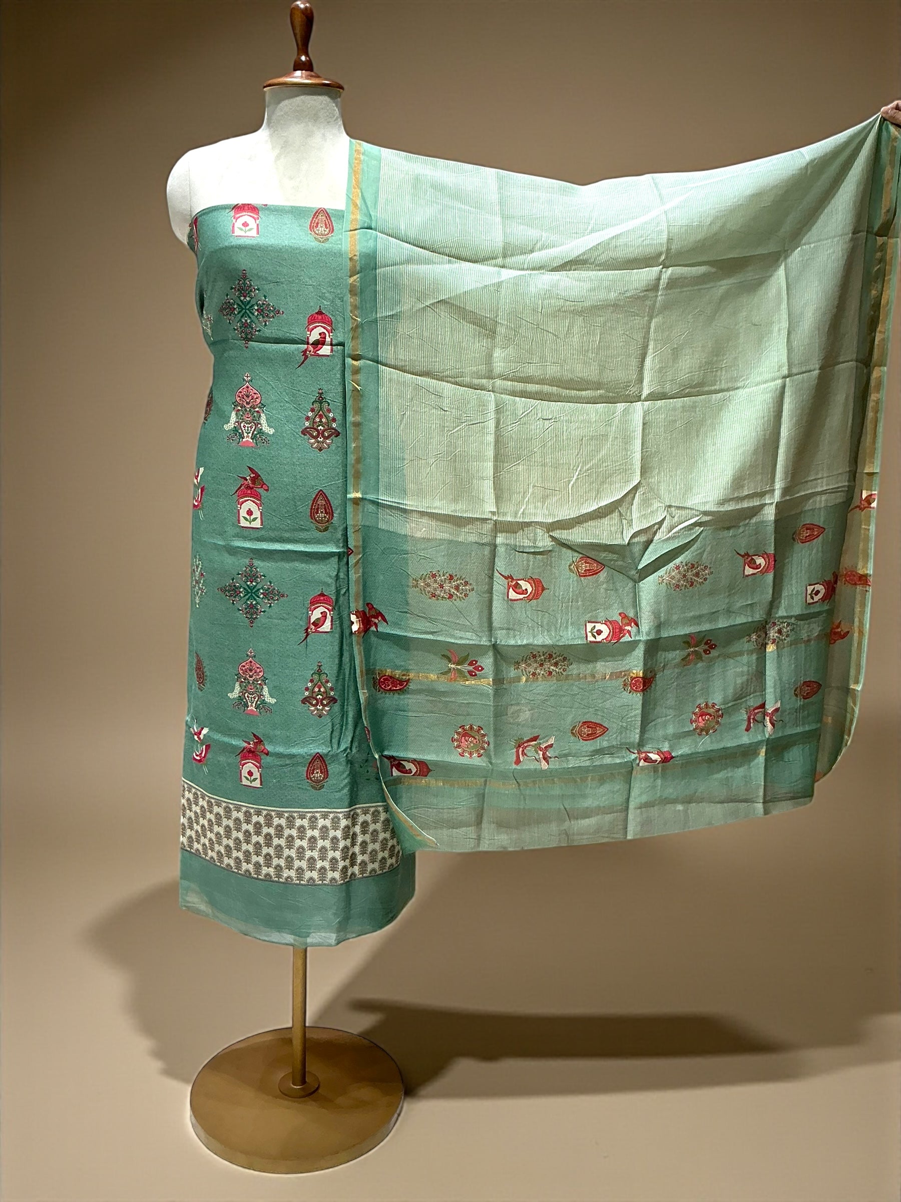 Maheshwari Silk Suit with Maheshwari Silk Dupatta